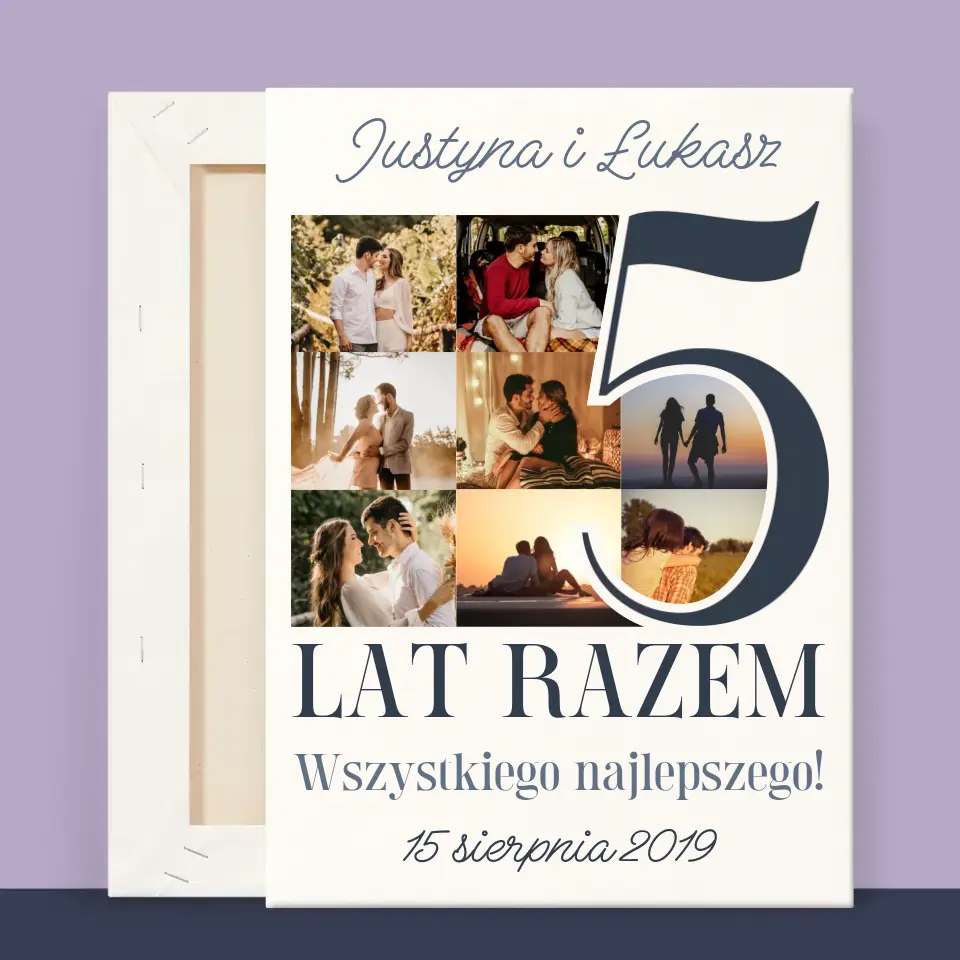 Fotokolaż: 5 Lat Razem - Wydruk Obramowany - Image 13