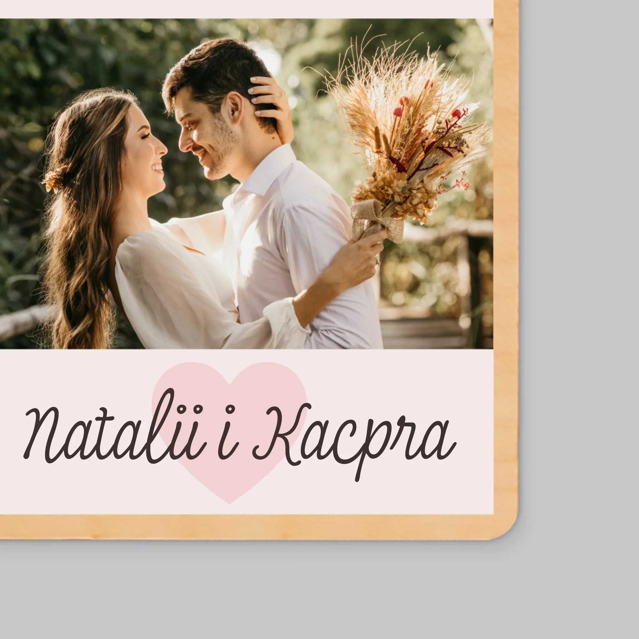 Fotokolaż: 5 Rocznica Ślubu - Magnes Drewniany - Image 2