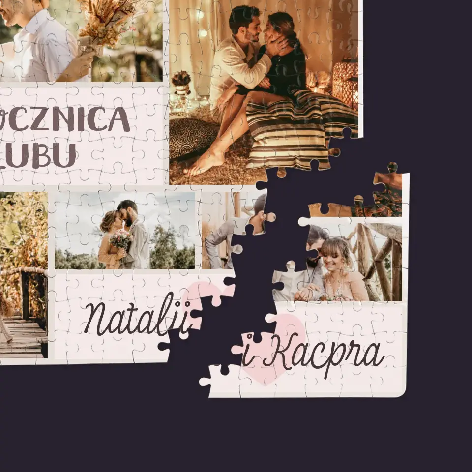Fotokolaż: 5 Rocznica Ślubu - Personalizowane Puzzle - Image 2