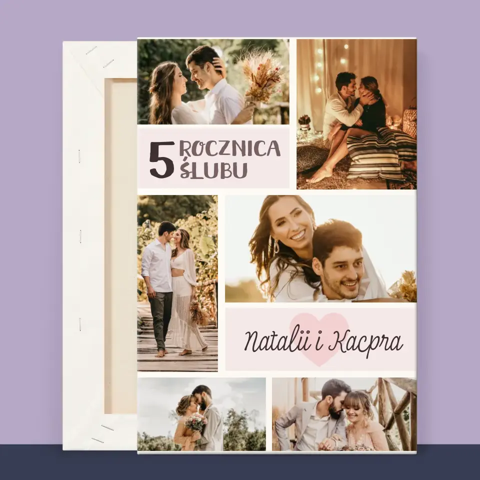 Fotokolaż: 5 Rocznica Ślubu - Wydruk Obramowany - Image 12