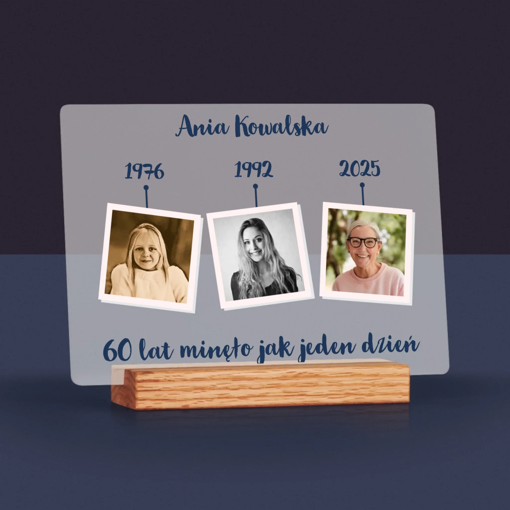 Fotokolaż: 60 Lat Minęło Jak Jeden Dzień - Wydruk Na Szkle Akrylowym