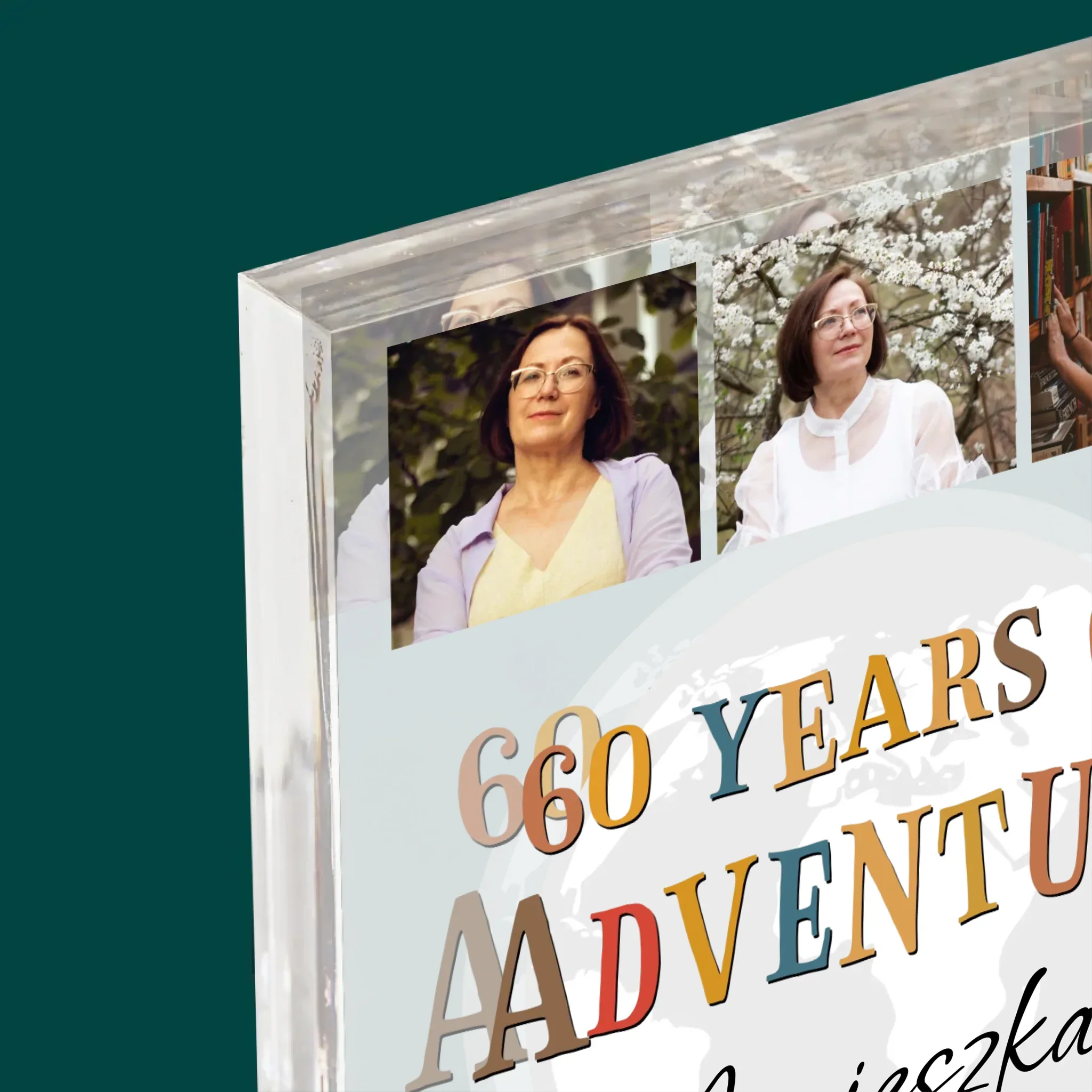 Fotokolaż: 60 Years Of Adventure - Blok Akrylowy z Nadrukiem - Image 4