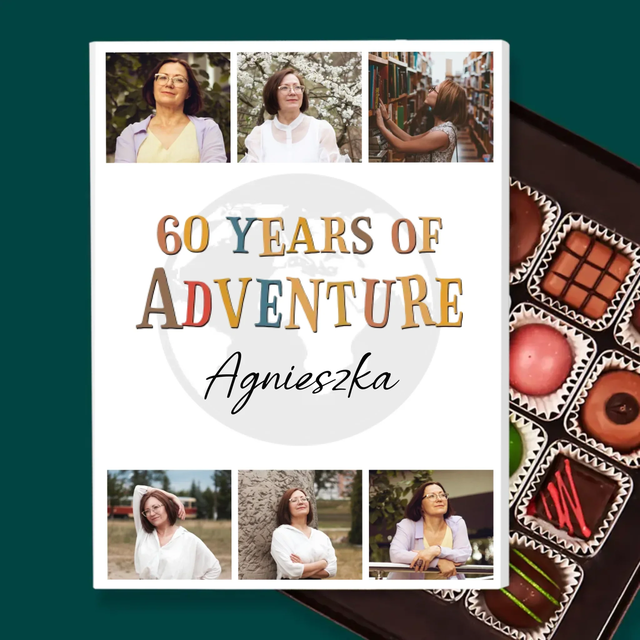 Fotokolaż: 60 Years Of Adventure - Personalizowane Praliny - Image 2