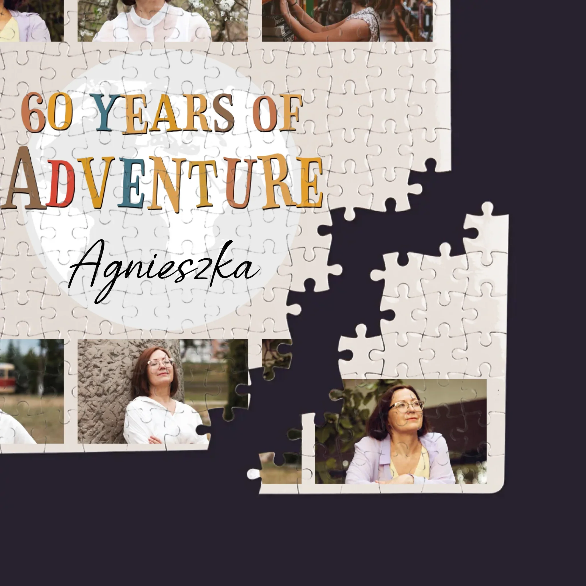 Fotokolaż: 60 Years Of Adventure - Personalizowane Puzzle - Image 2