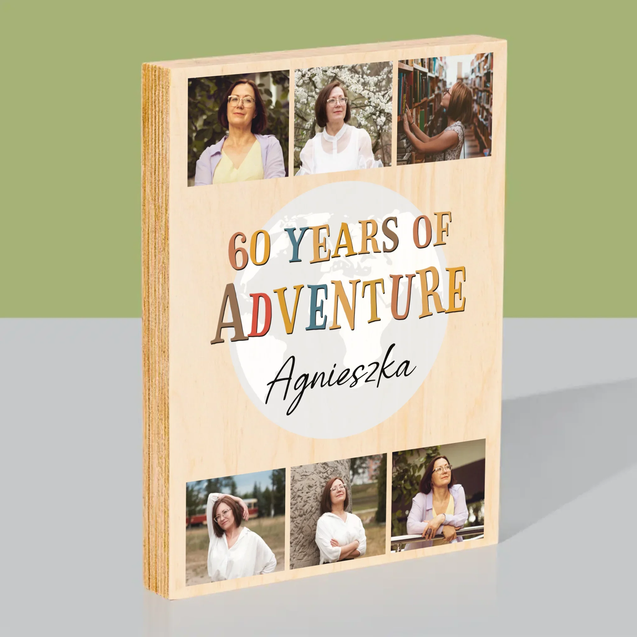 Fotokolaż: 60 Years Of Adventure - Wydruk Na Drewnie