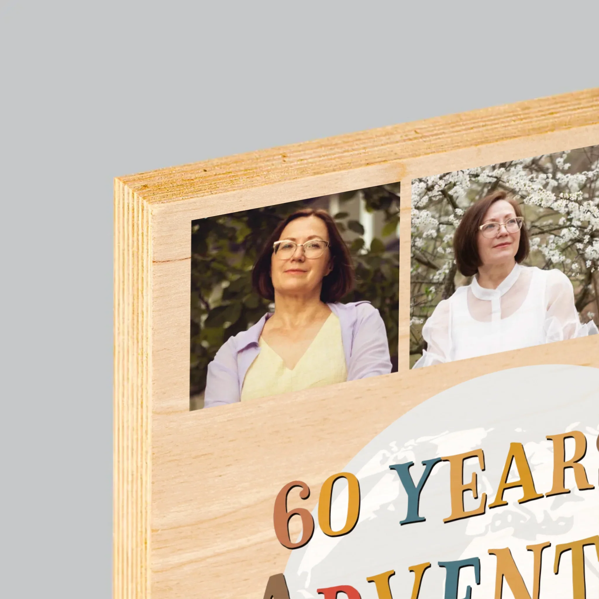 Fotokolaż: 60 Years Of Adventure - Wydruk Na Drewnie - Image 4