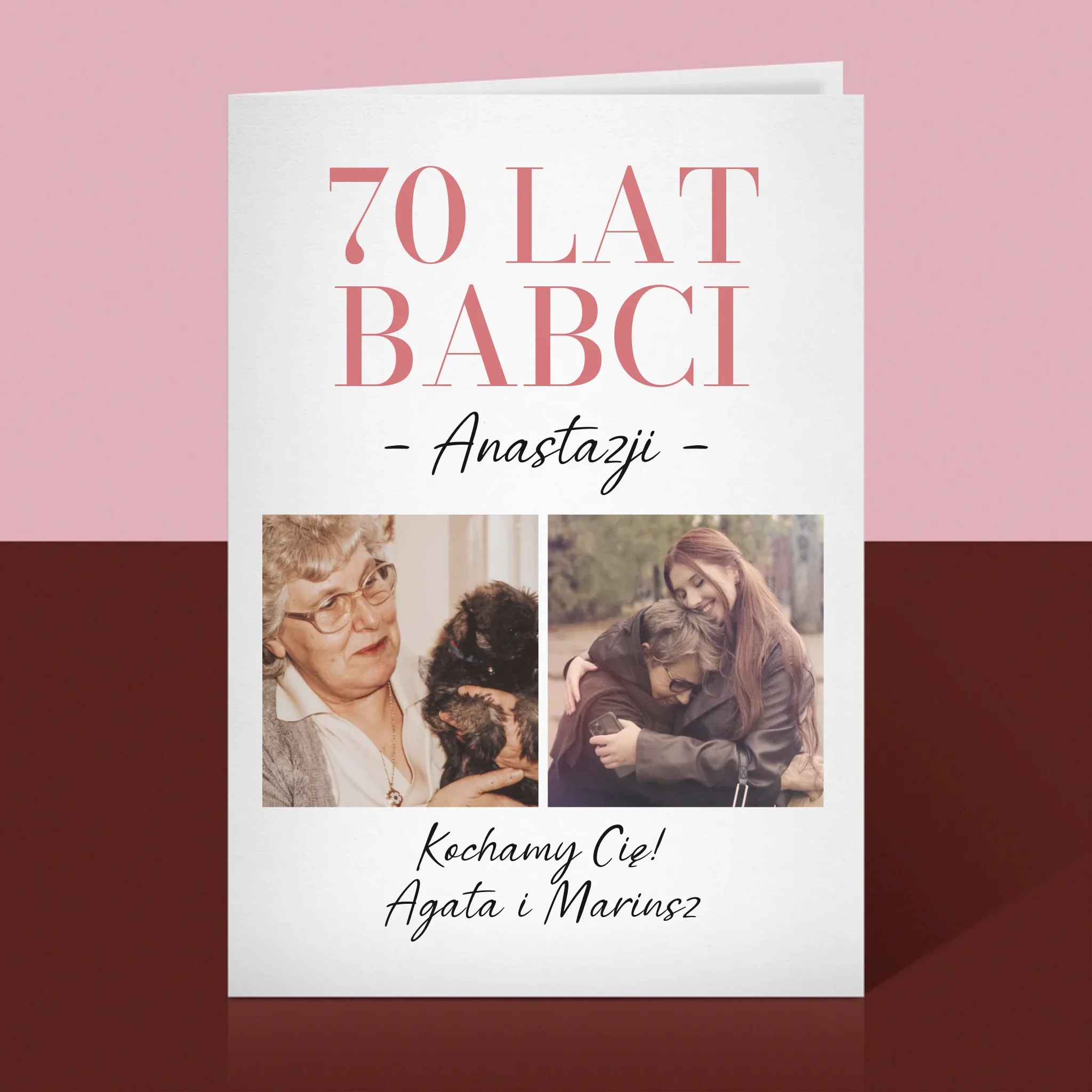 Fotokolaż: 70 Lat Babci - Kartka z Życzeniami