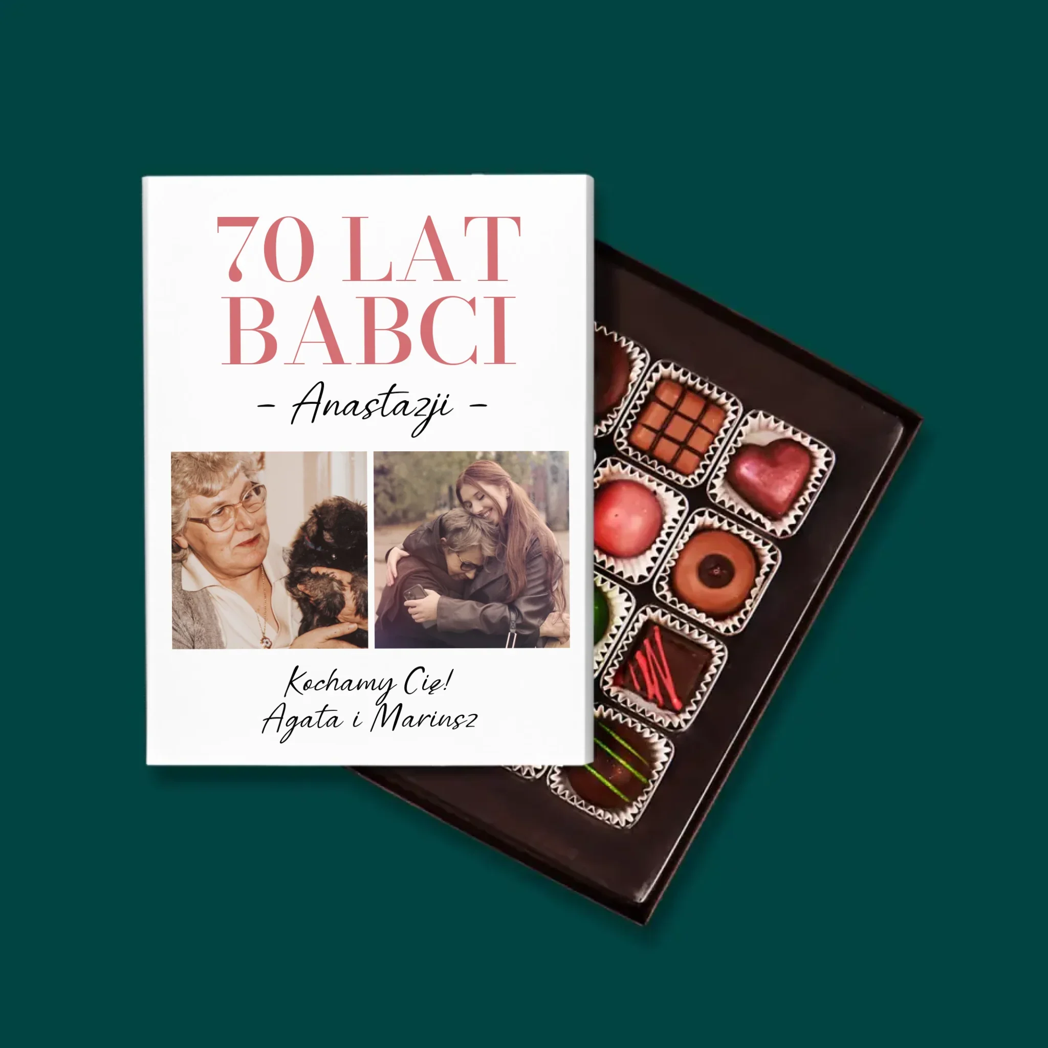 Fotokolaż: 70 Lat Babci - Personalizowane Praliny