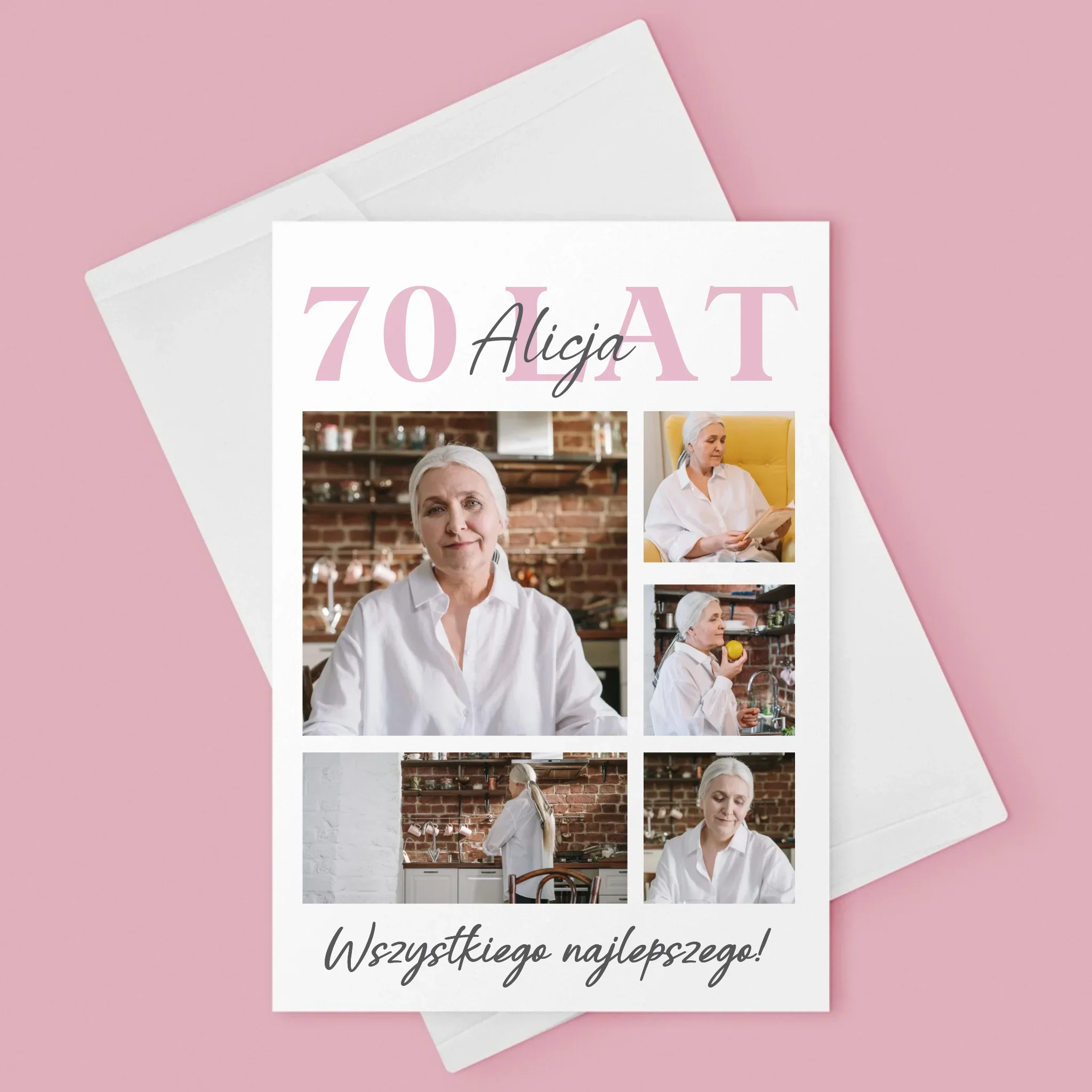 Fotokolaż: 70 Lat Wszystkiego Najlepszego - Kartka z Życzeniami - Image 3