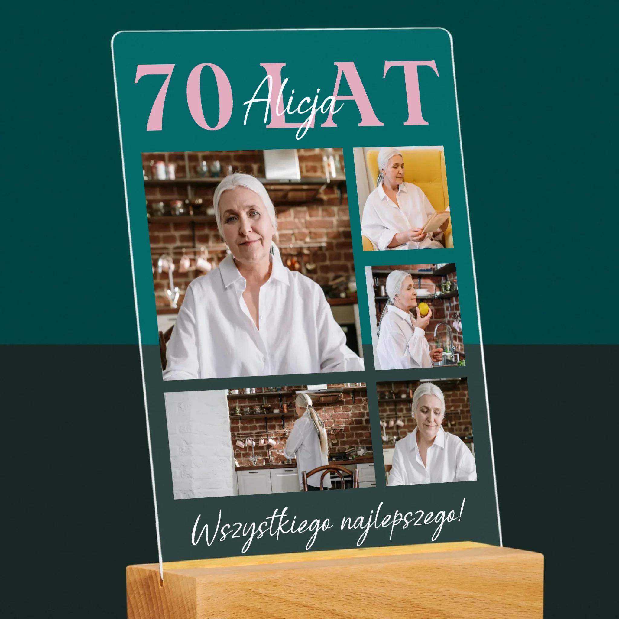 Fotokolaż: 70 Lat Wszystkiego Najlepszego - Wydruk Na Szkle Akrylowym - Image 6