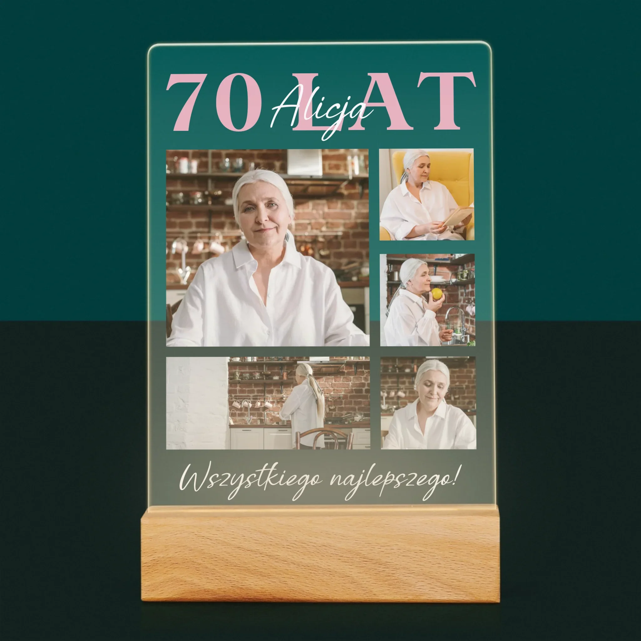 Fotokolaż: 70 Lat Wszystkiego Najlepszego - Wydruk Na Szkle Akrylowym - Image 7