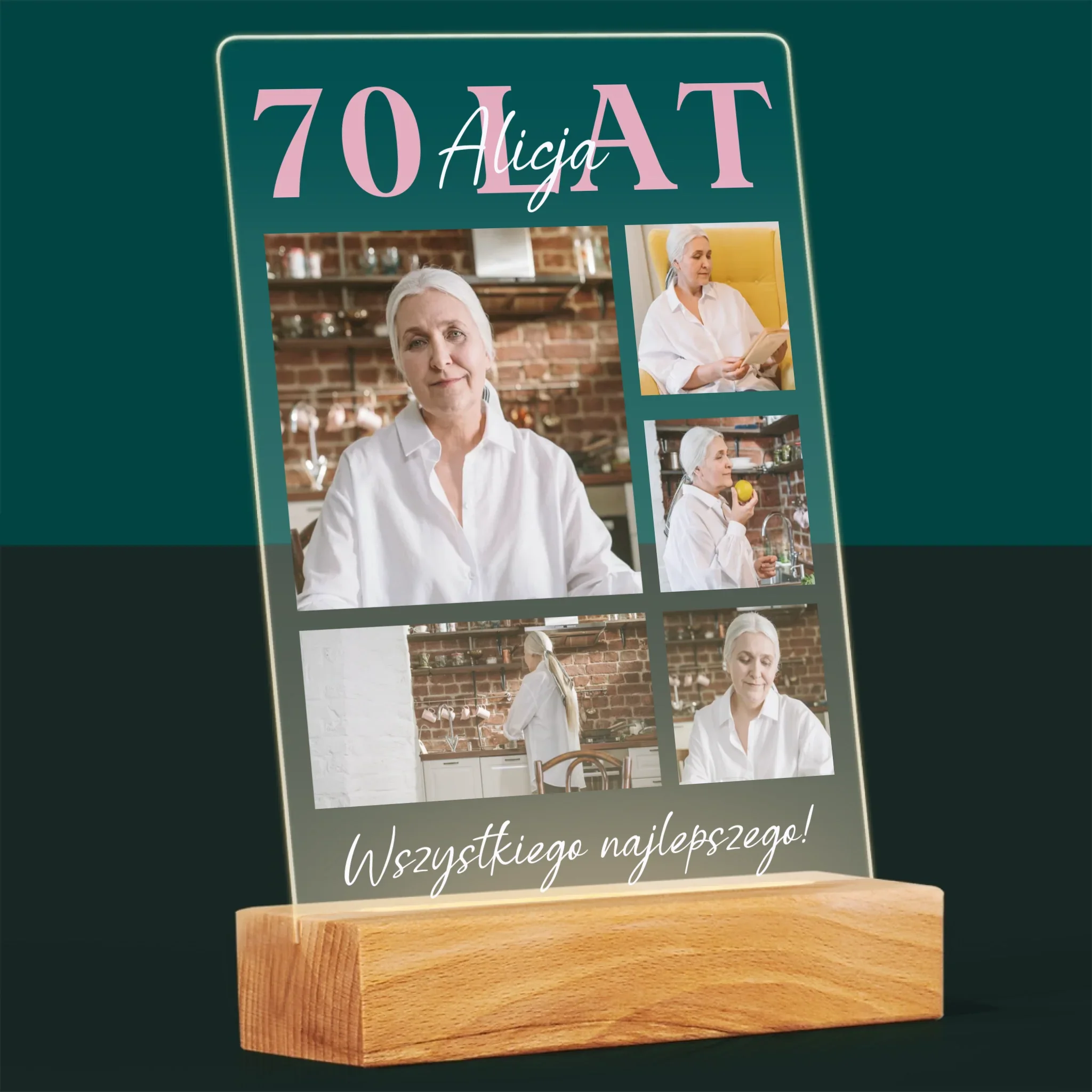 Fotokolaż: 70 Lat Wszystkiego Najlepszego - Wydruk Na Szkle Akrylowym - Image 8