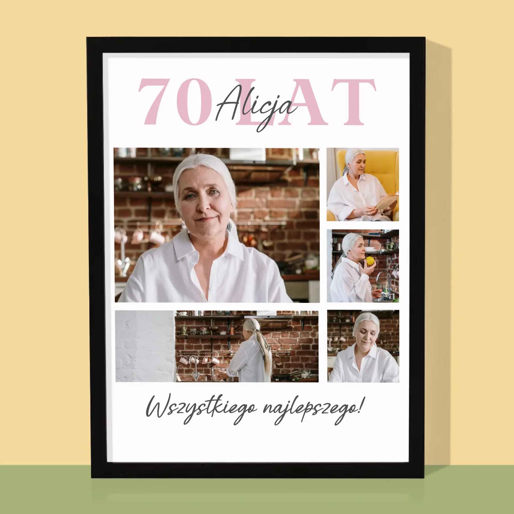 Fotokolaż: 70 Lat Wszystkiego Najlepszego - Wydruk Obramowany