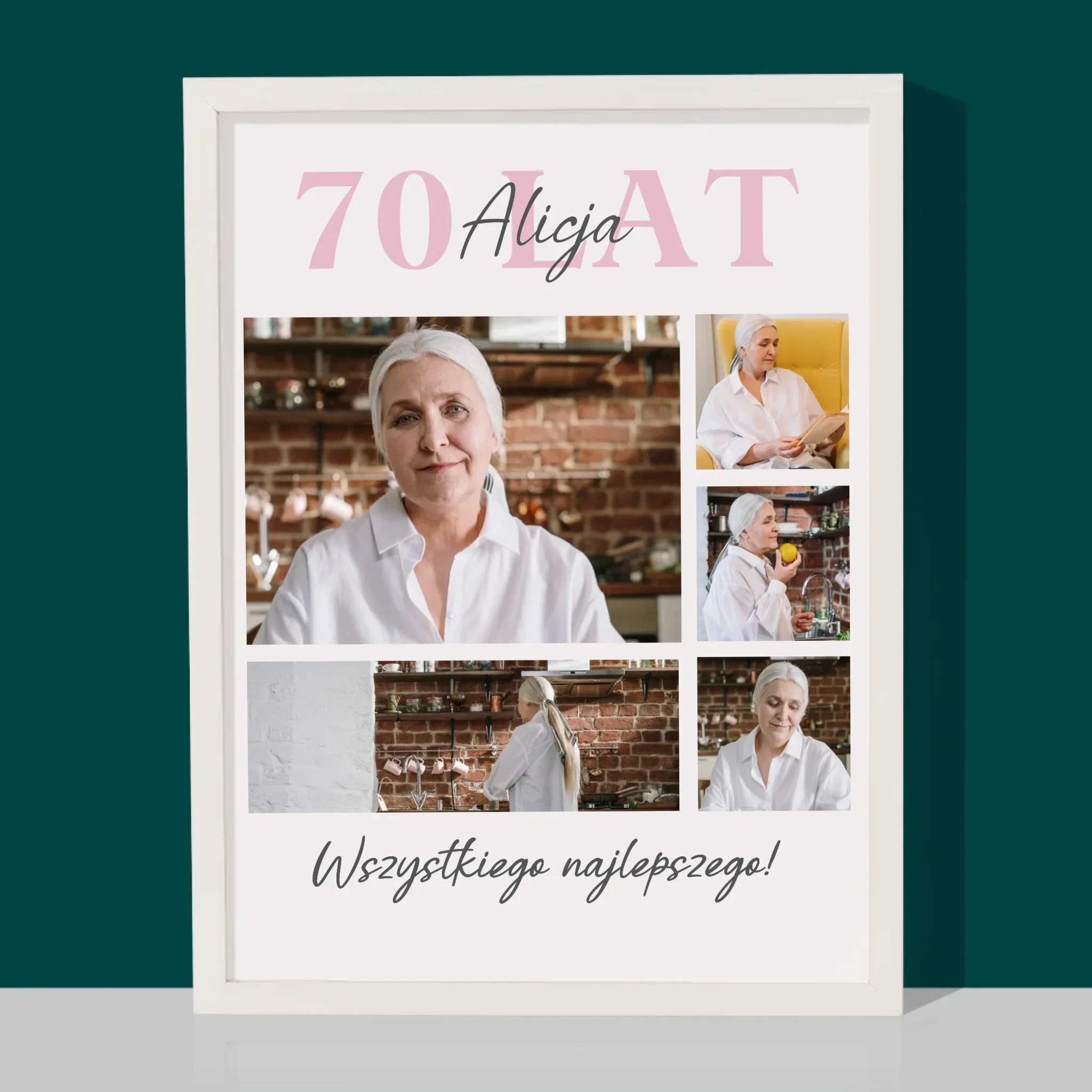 Fotokolaż: 70 Lat Wszystkiego Najlepszego - Wydruk Obramowany - Image 4