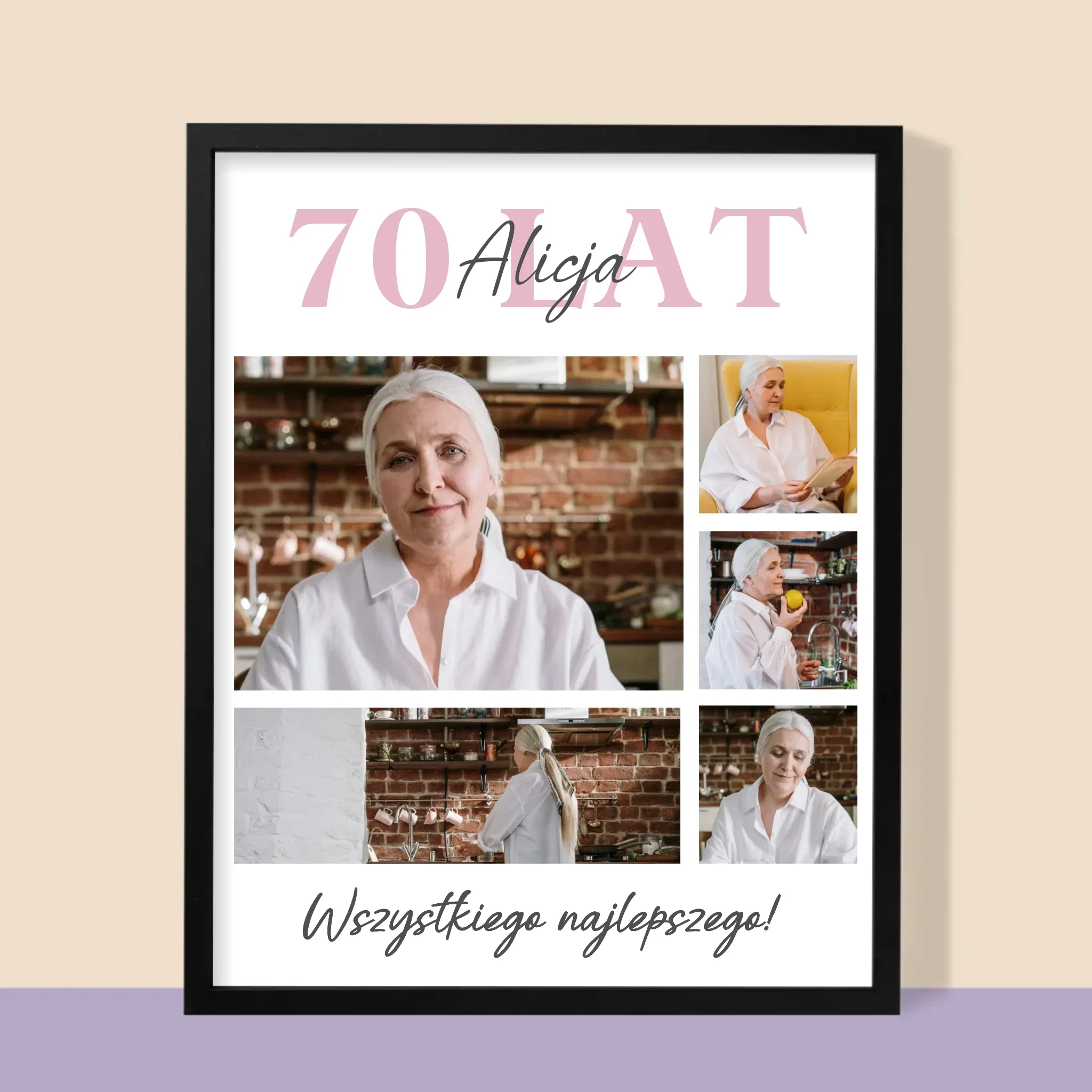 Fotokolaż: 70 Lat Wszystkiego Najlepszego - Wydruk Obramowany - Image 5