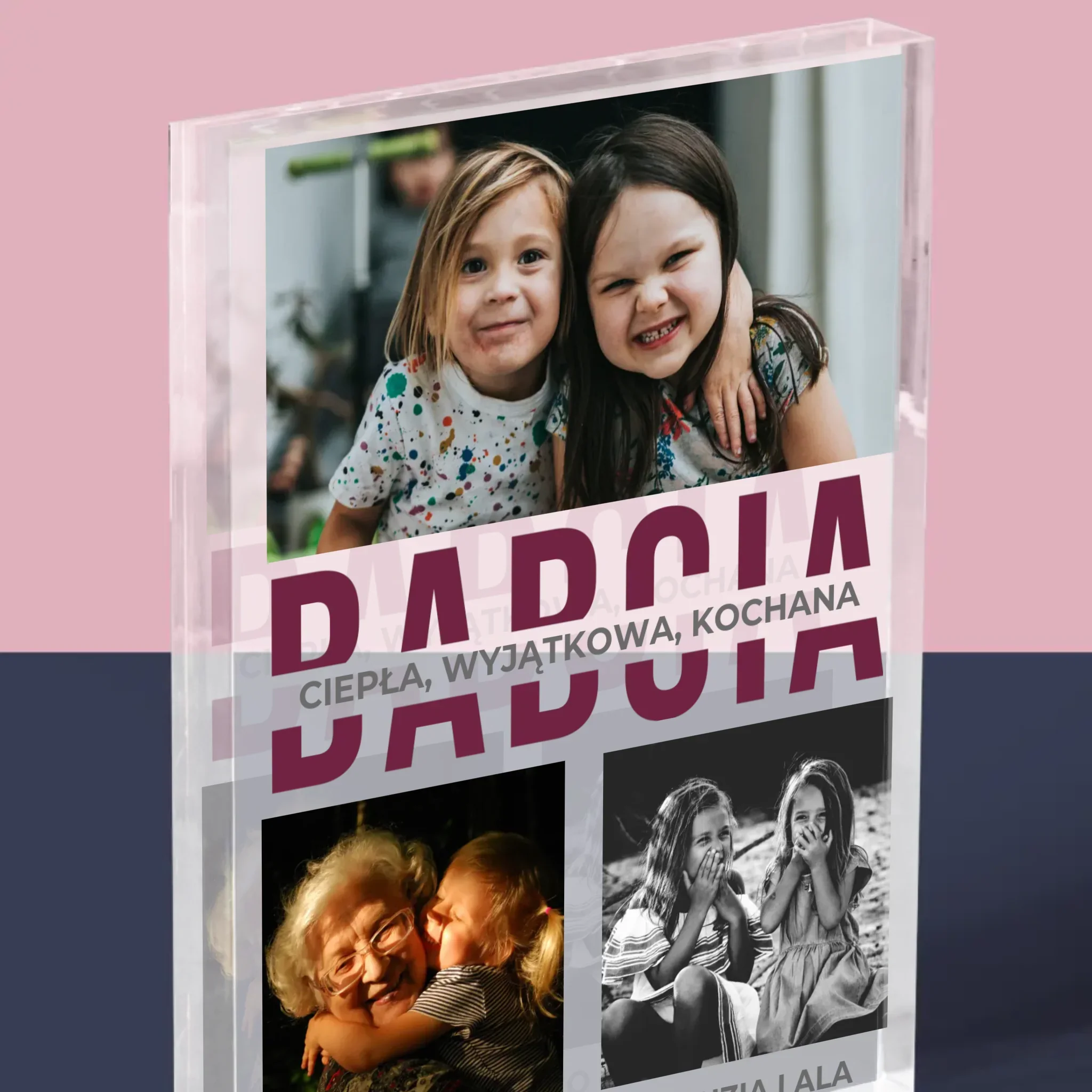 Fotokolaż: Babcia Cechy Charakteru - Blok Akrylowy z Nadrukiem - Image 2