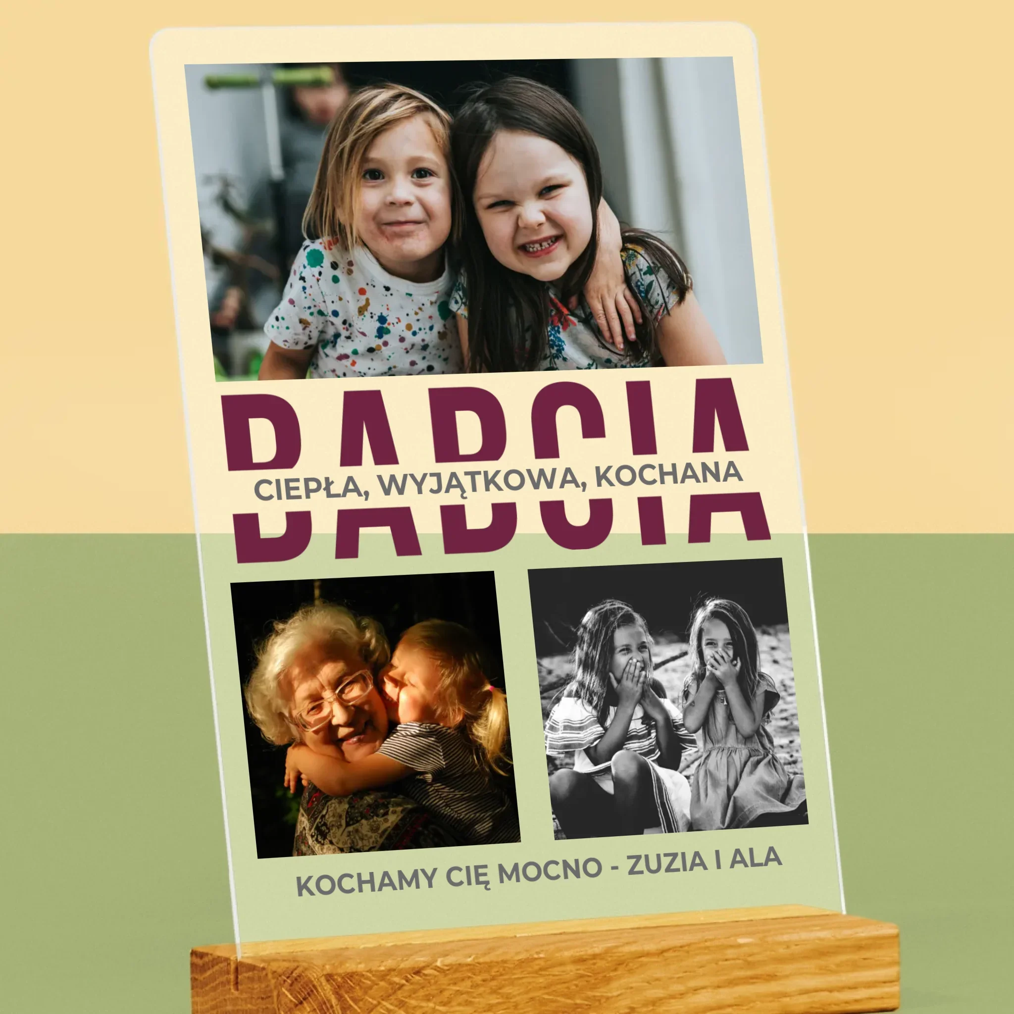 Fotokolaż: Babcia Cechy Charakteru - Wydruk Na Szkle Akrylowym - Image 2