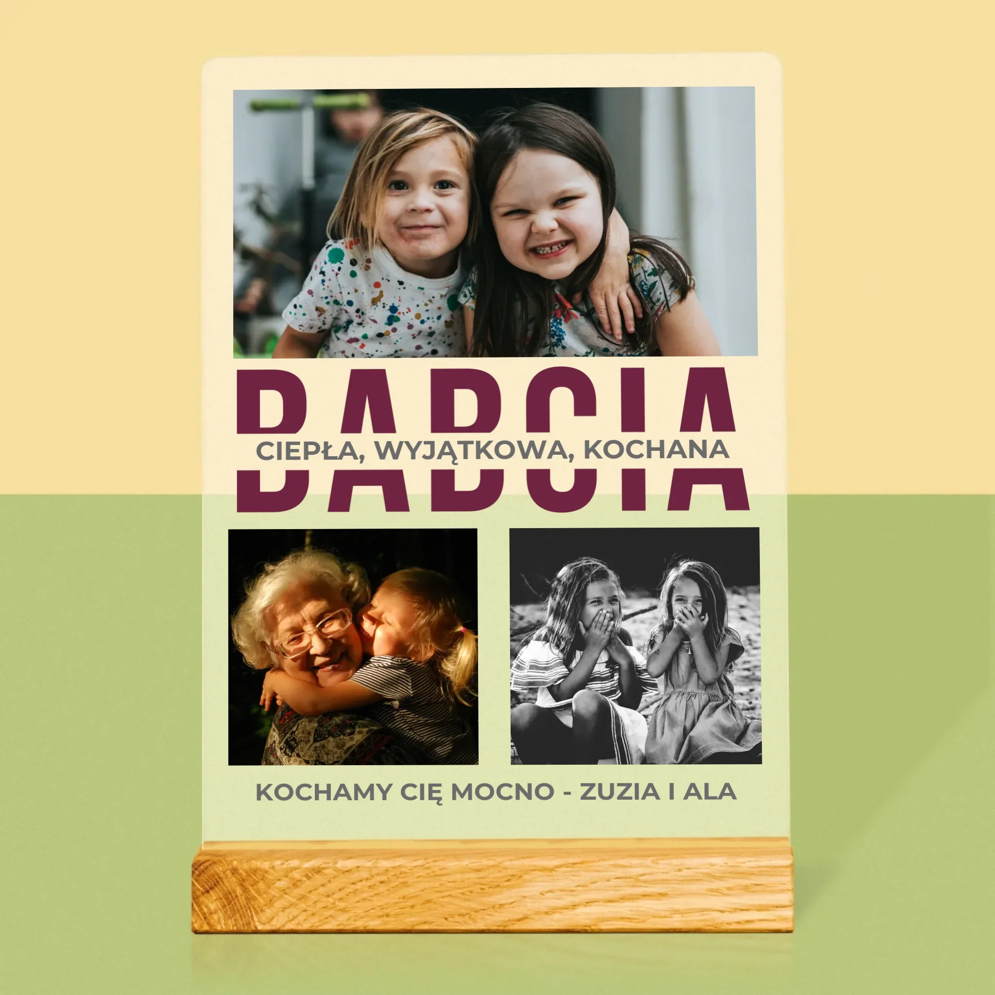 Fotokolaż: Babcia Cechy Charakteru - Wydruk Na Szkle Akrylowym - Image 3