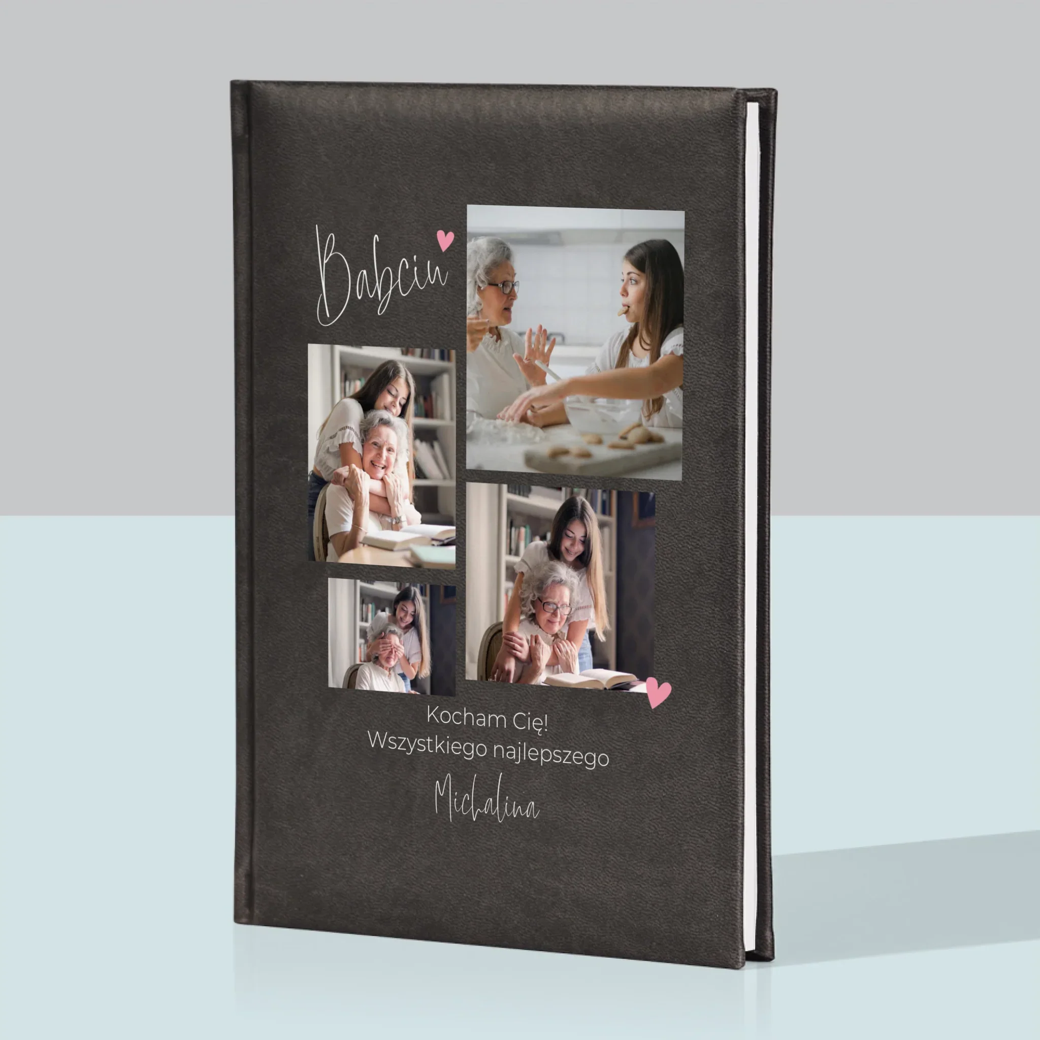 Fotokolaż: Babciu Kocham Cię - Notes Książkowy z Nadrukiem - Image 6