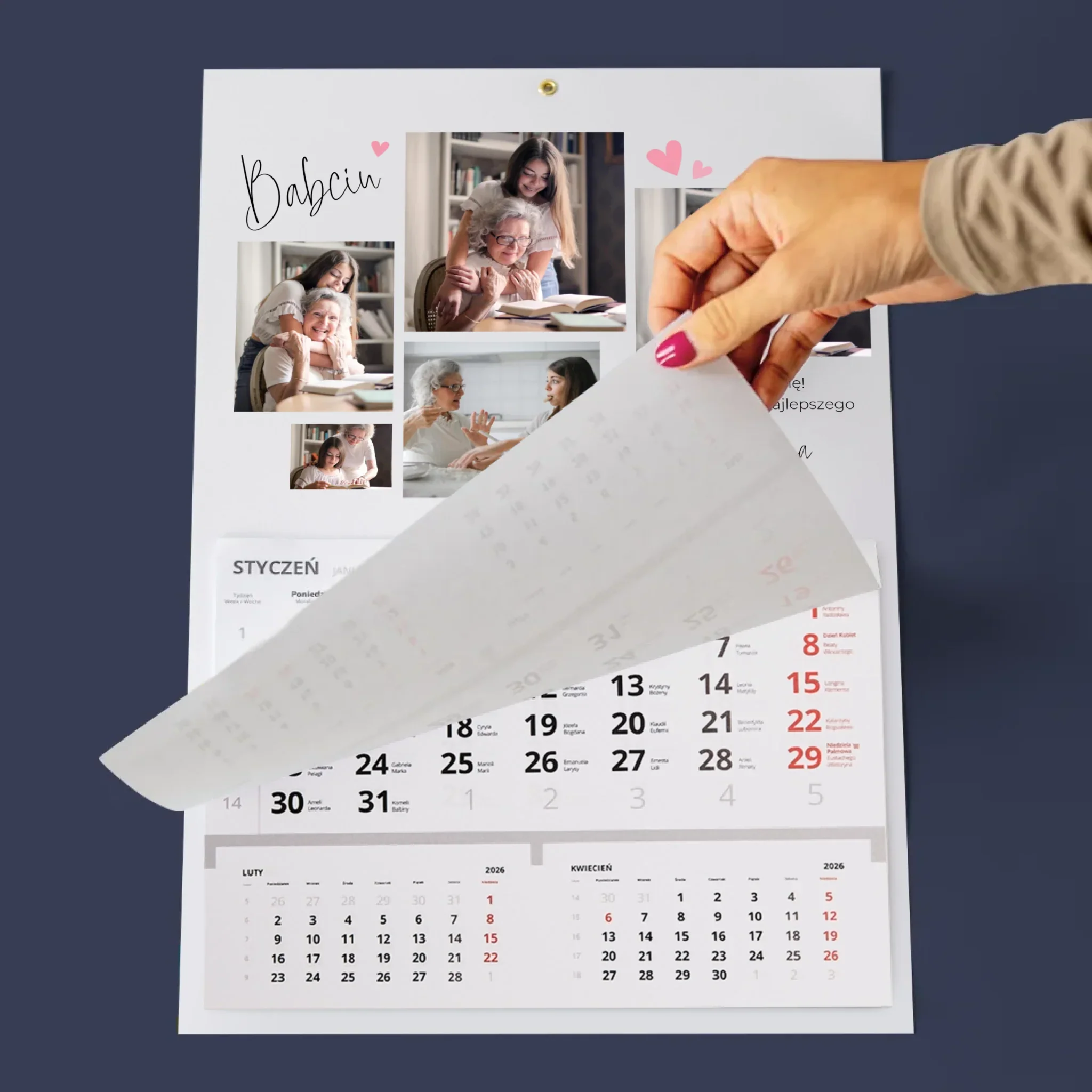 Fotokolaż: Babciu Kocham Cię - Personalizowany Kalendarz Jednodzielny - Image 3