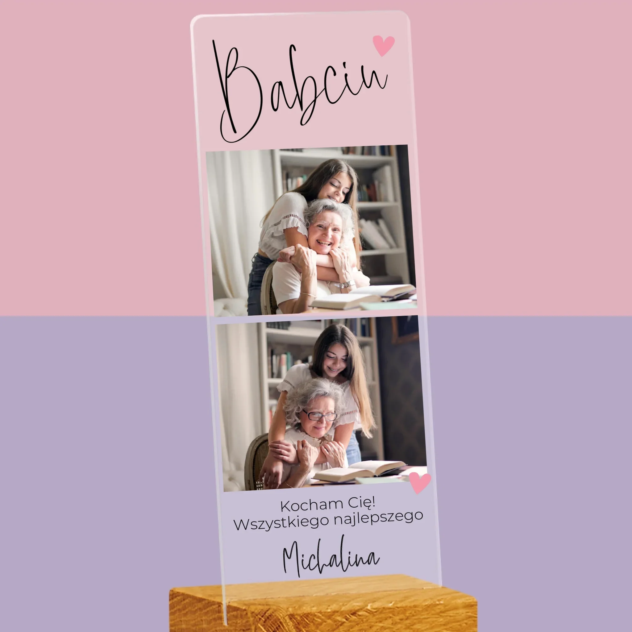 Fotokolaż: Babciu Kocham Cię - Zdjęcie Na Szkle Akrylowym Fotobudka - Image 2