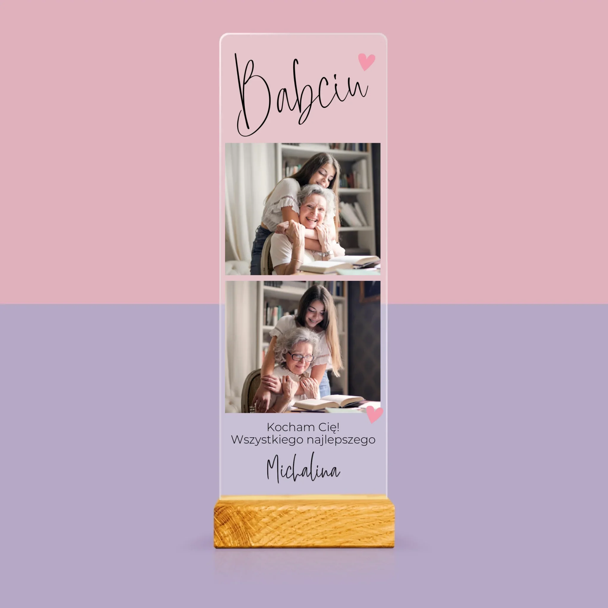 Fotokolaż: Babciu Kocham Cię - Zdjęcie Na Szkle Akrylowym Fotobudka - Image 3