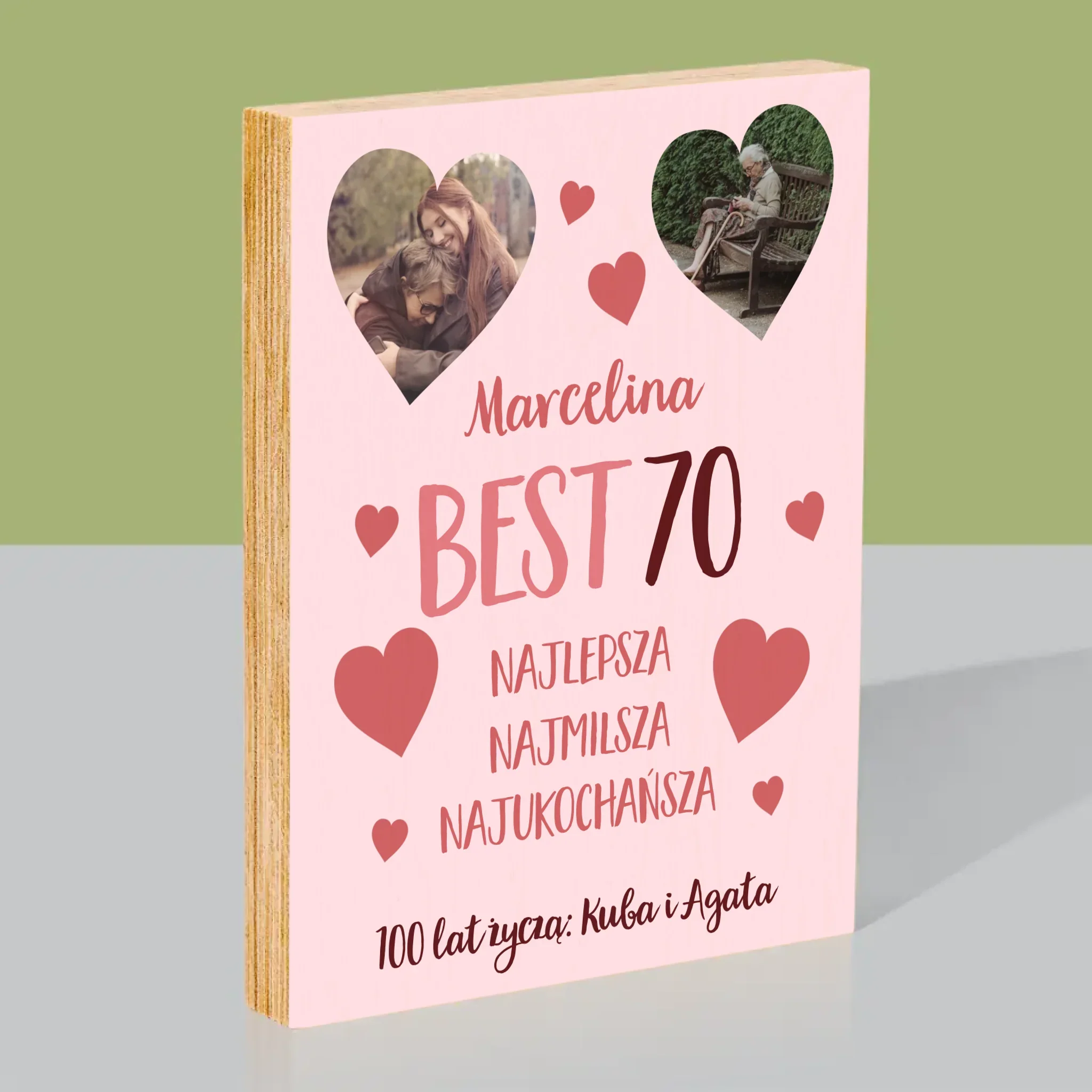 Fotokolaż: Best 70 - Wydruk Na Drewnie