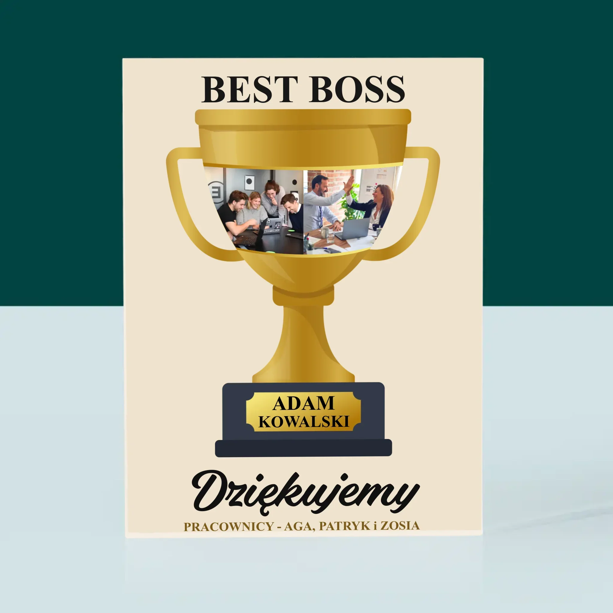 Fotokolaż: Best Boss Puchar - Blok Akrylowy - Image 3
