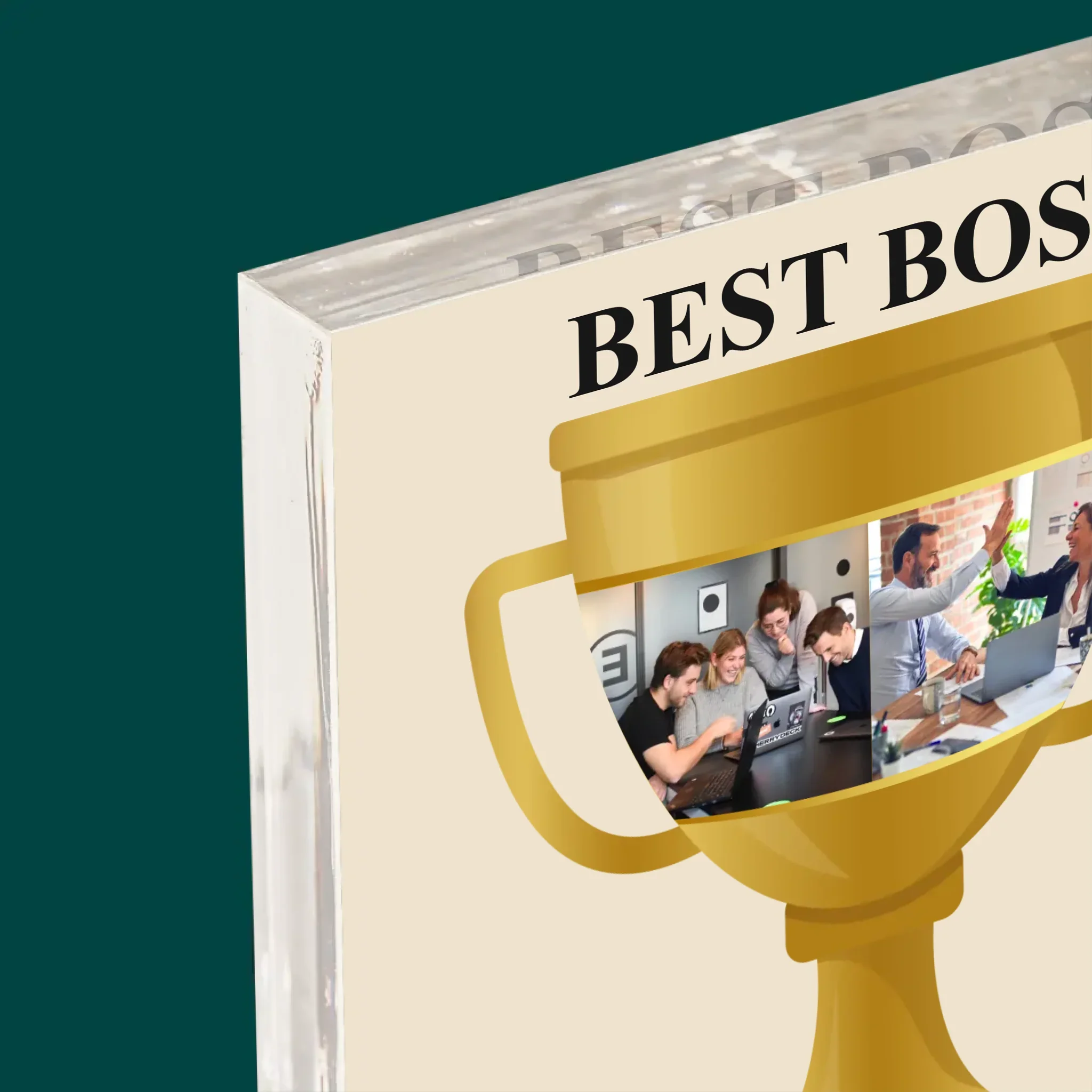 Fotokolaż: Best Boss Puchar - Blok Akrylowy - Image 4