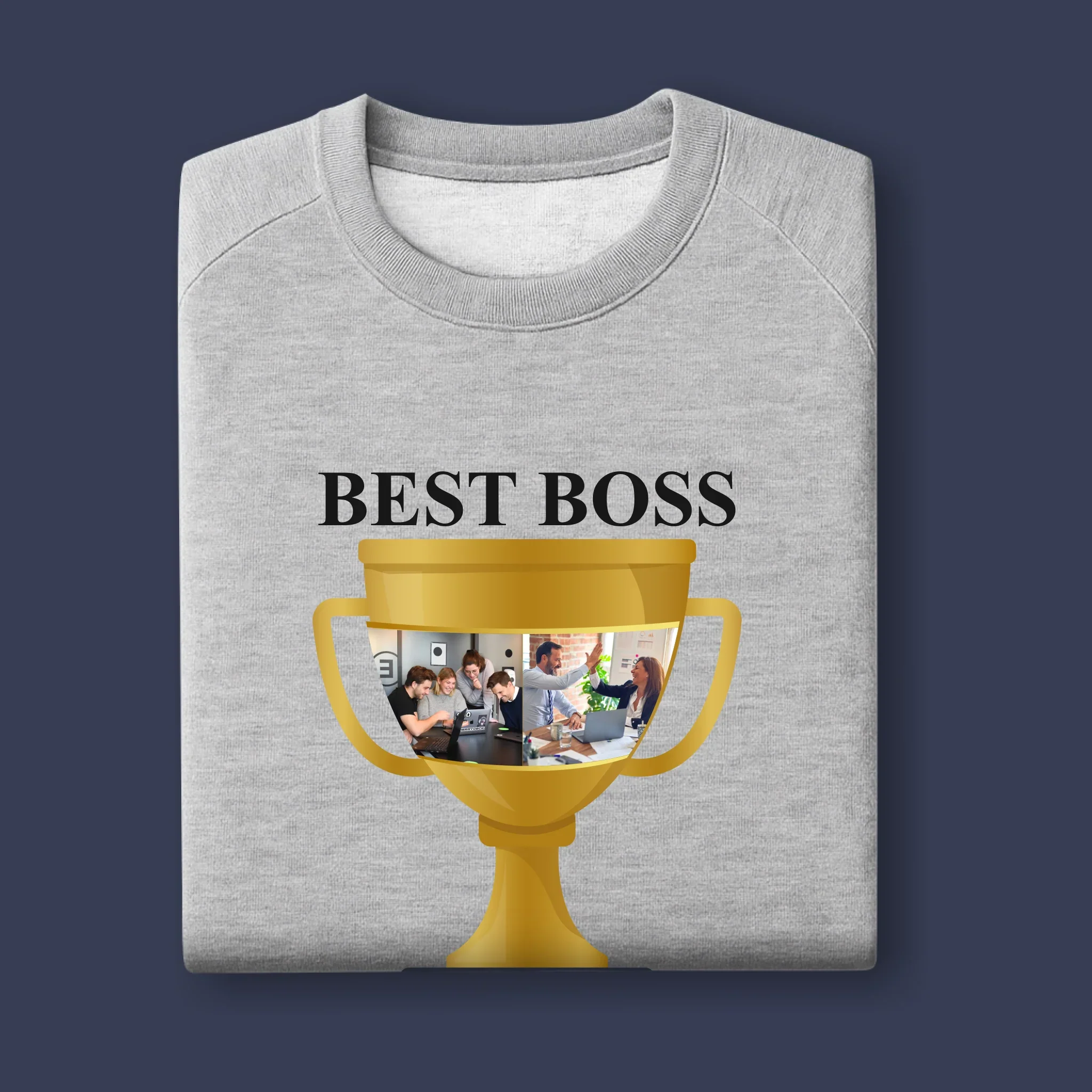 Fotokolaż: Best Boss Puchar - Bluza Męska z Kapturem - Image 11