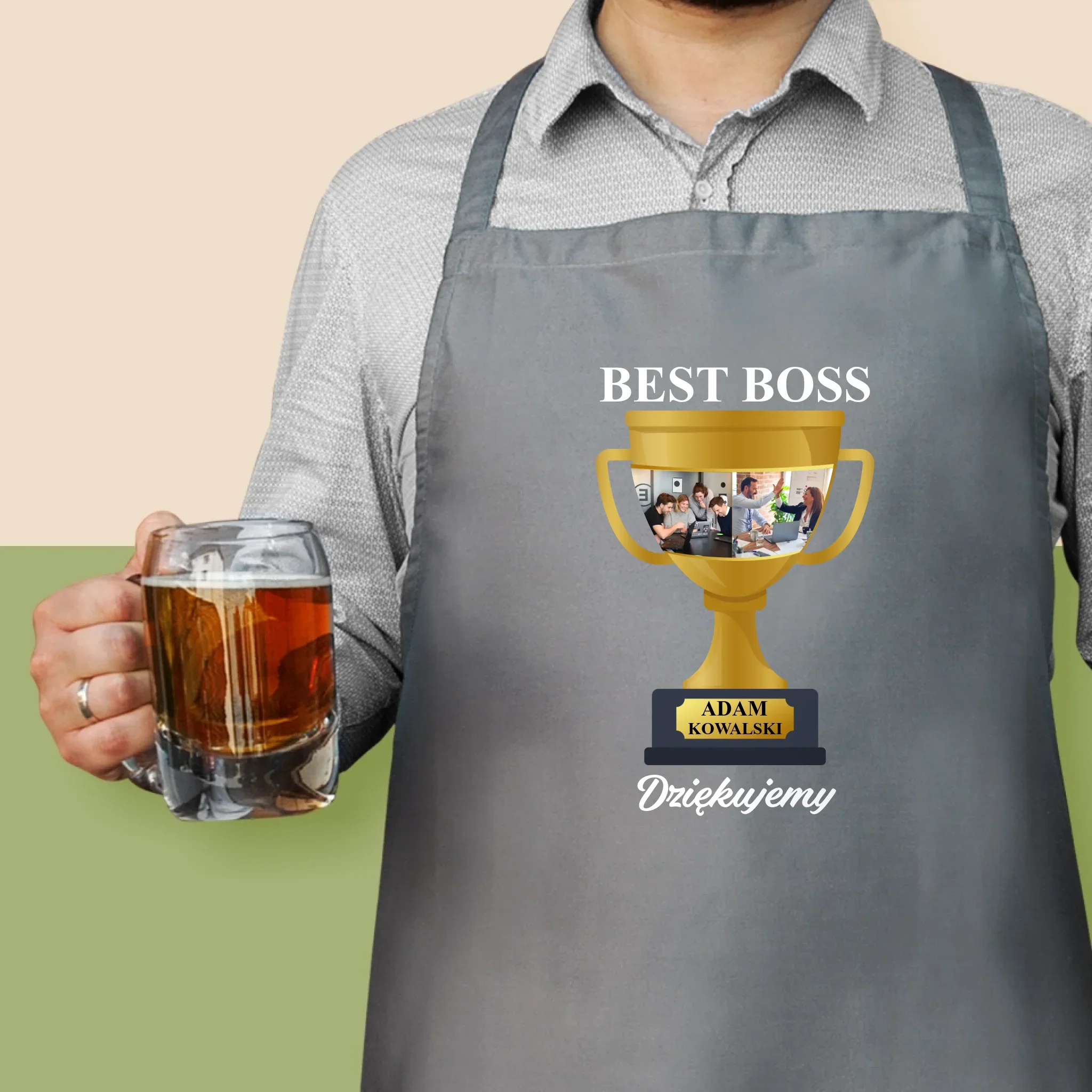 Fotokolaż: Best Boss Puchar - Fartuch z Nadrukiem - Image 2