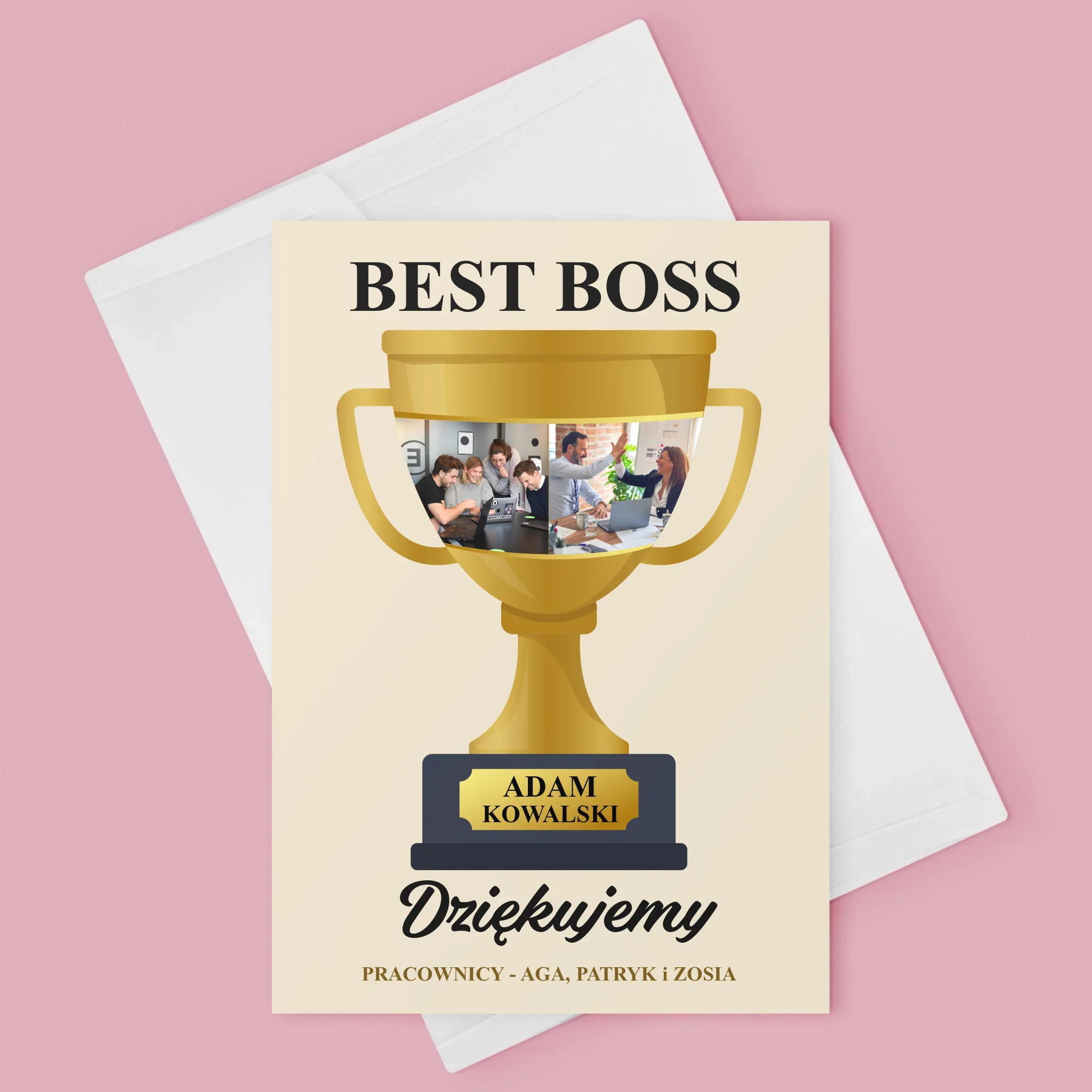 Fotokolaż: Best Boss Puchar - Kartka z Życzeniami - Image 3