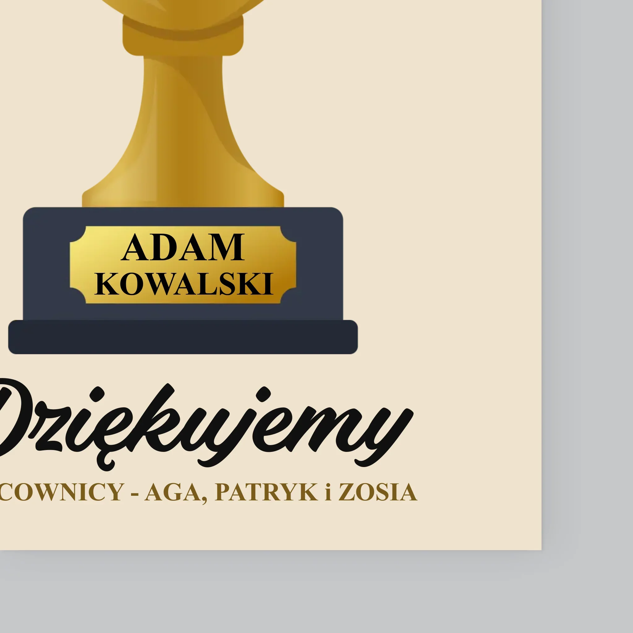 Fotokolaż: Best Boss Puchar - Wydruk Obramowany - Image 4