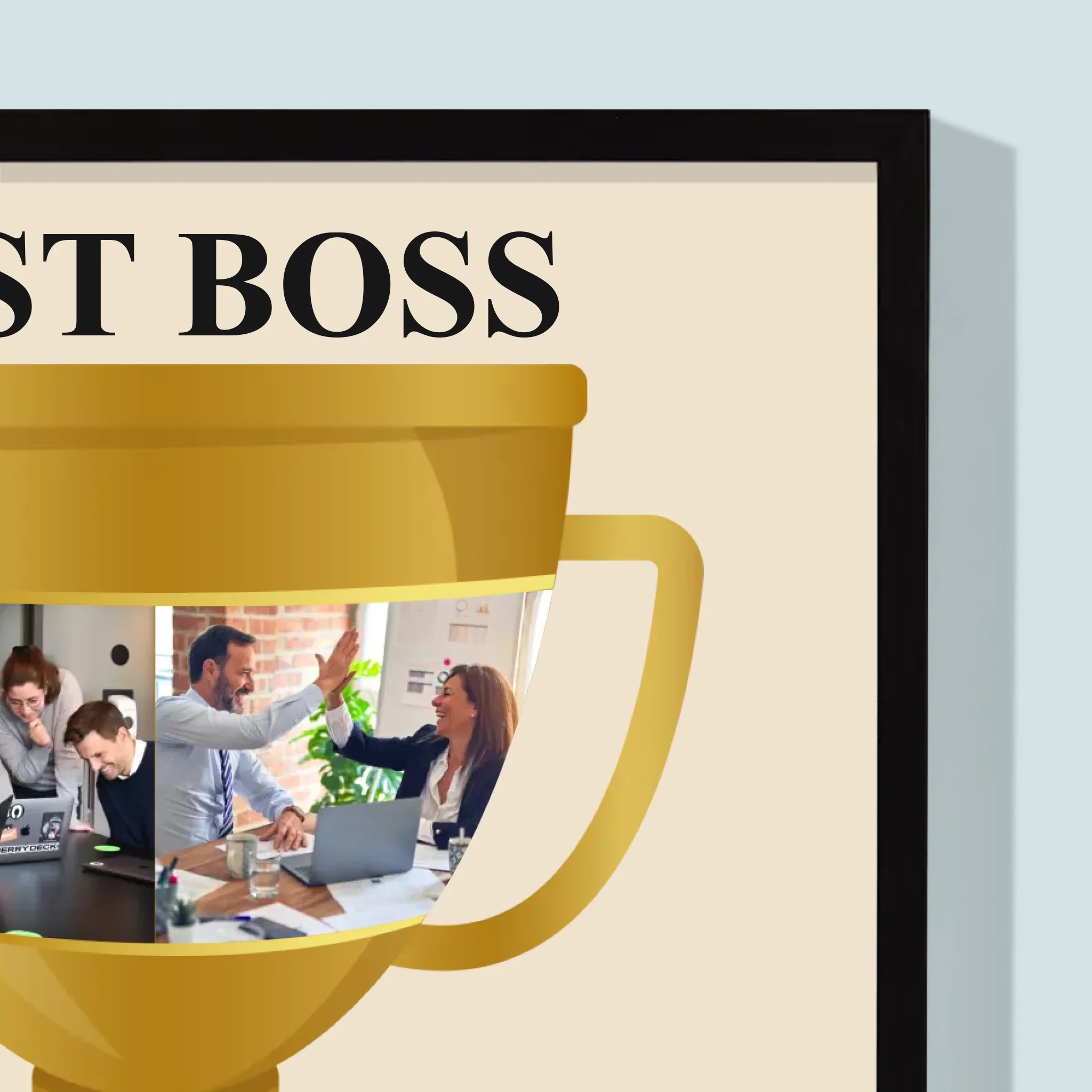 Fotokolaż: Best Boss Puchar - Wydruk Obramowany - Image 6
