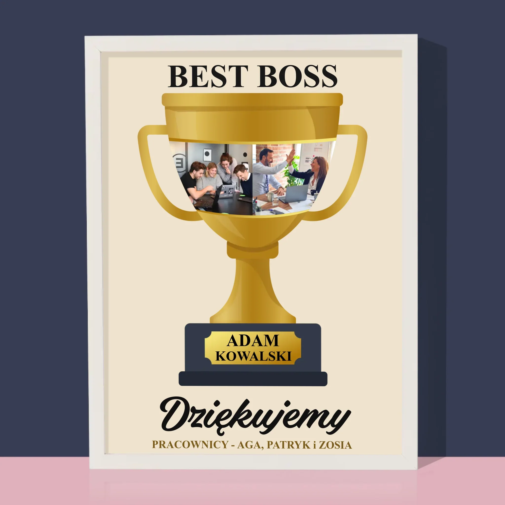 Fotokolaż: Best Boss Puchar - Wydruk Obramowany - Image 8