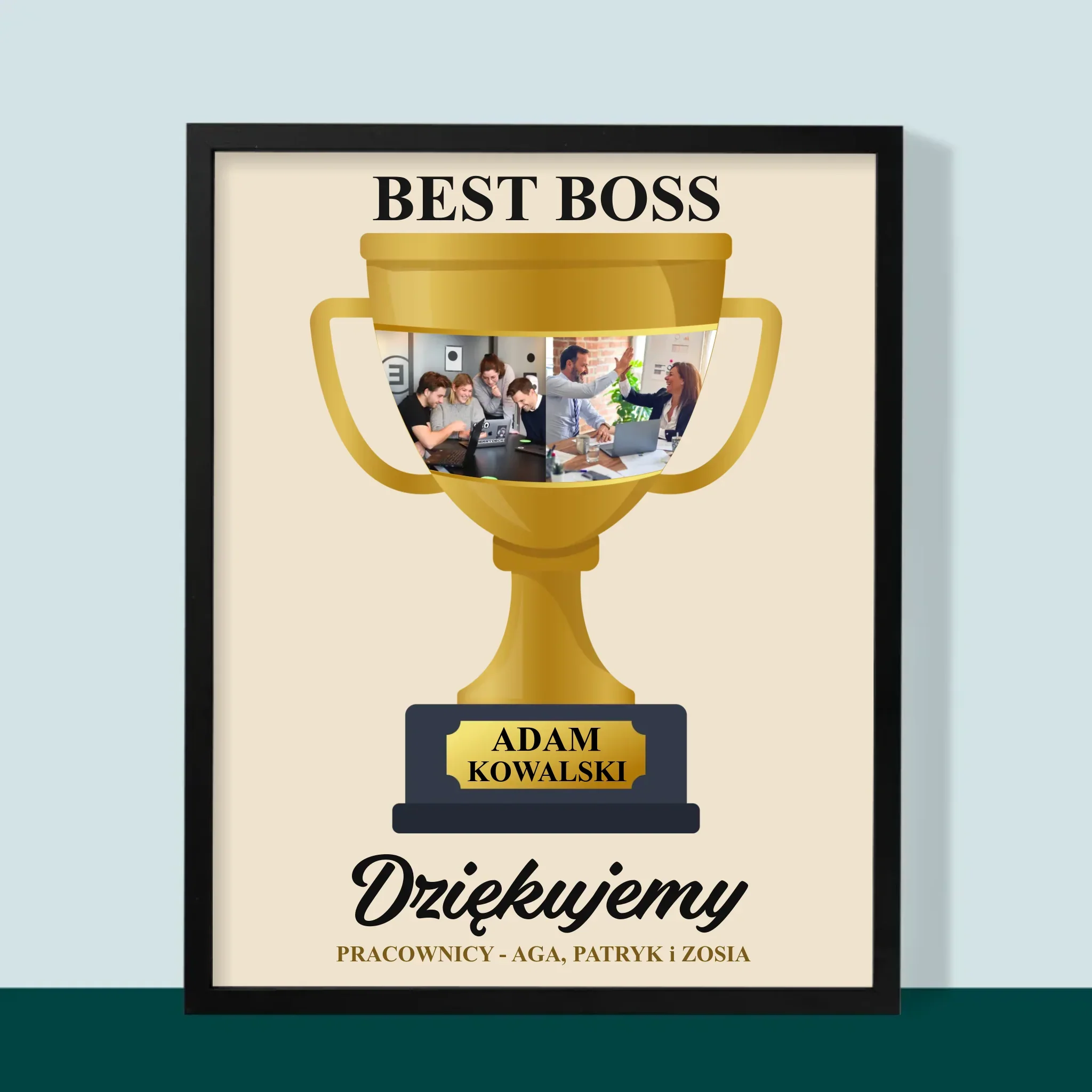 Fotokolaż: Best Boss Puchar - Wydruk Obramowany - Image 9