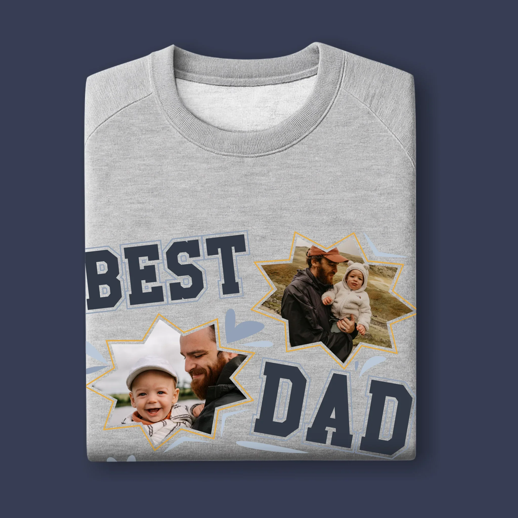 Fotokolaż: Best Dad Ever Gwiazdy - Bluza Męska Z Kapturem - Image 11