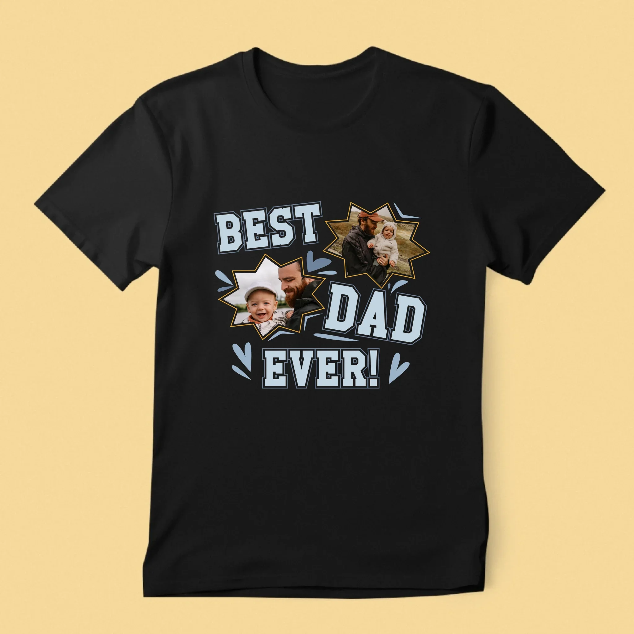 Fotokolaż: Best Dad Ever Gwiazdy - Koszulka Męska z Nadrukiem - Image 7