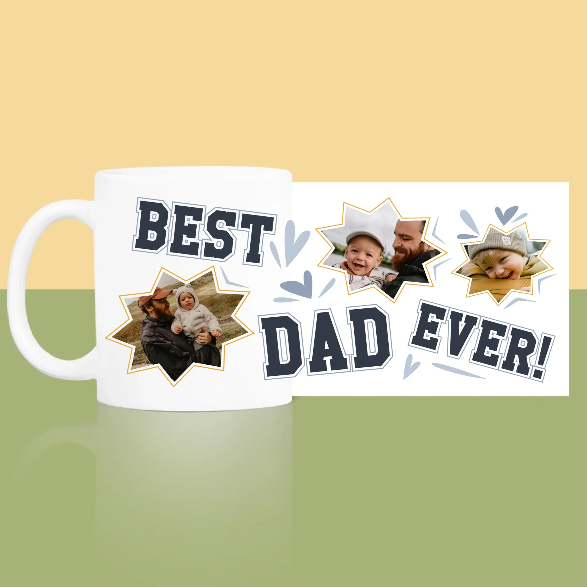 Fotokolaż: Best Dad Ever Gwiazdy - Kubek z Nadrukiem - Image 3