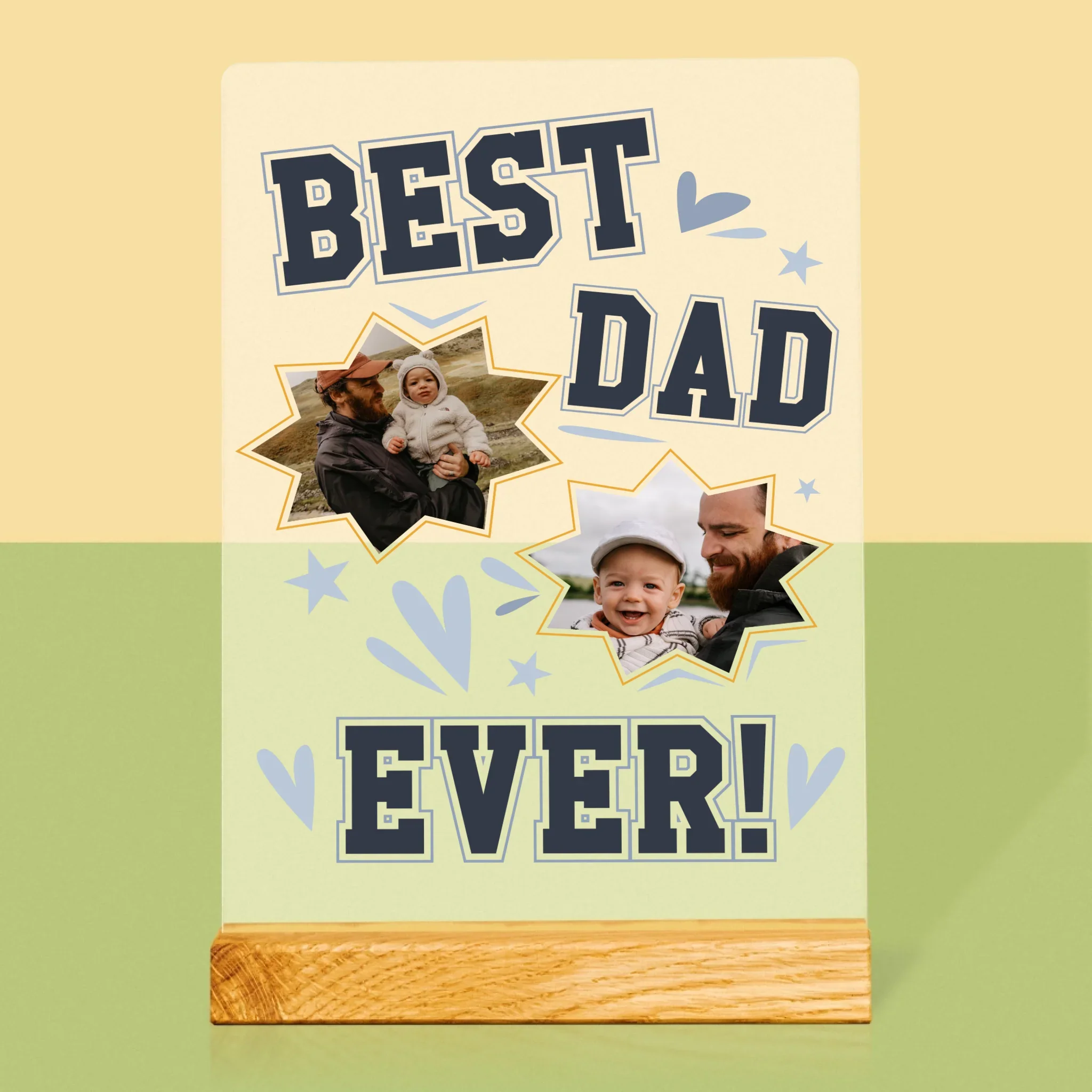 Fotokolaż: Best Dad Ever Gwiazdy - Wydruk Na Szkle Akrylowym - Image 3