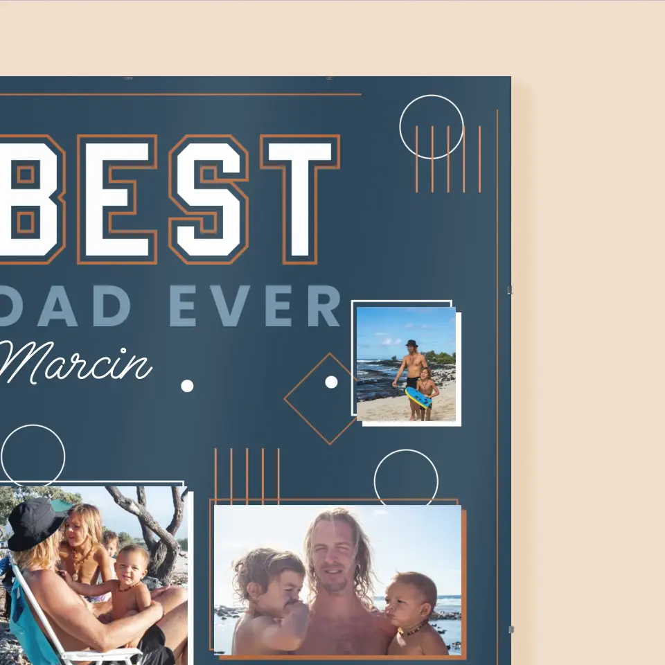 Fotokolaż: Best Dad Ever - Personalizowany Plakat - Image 3