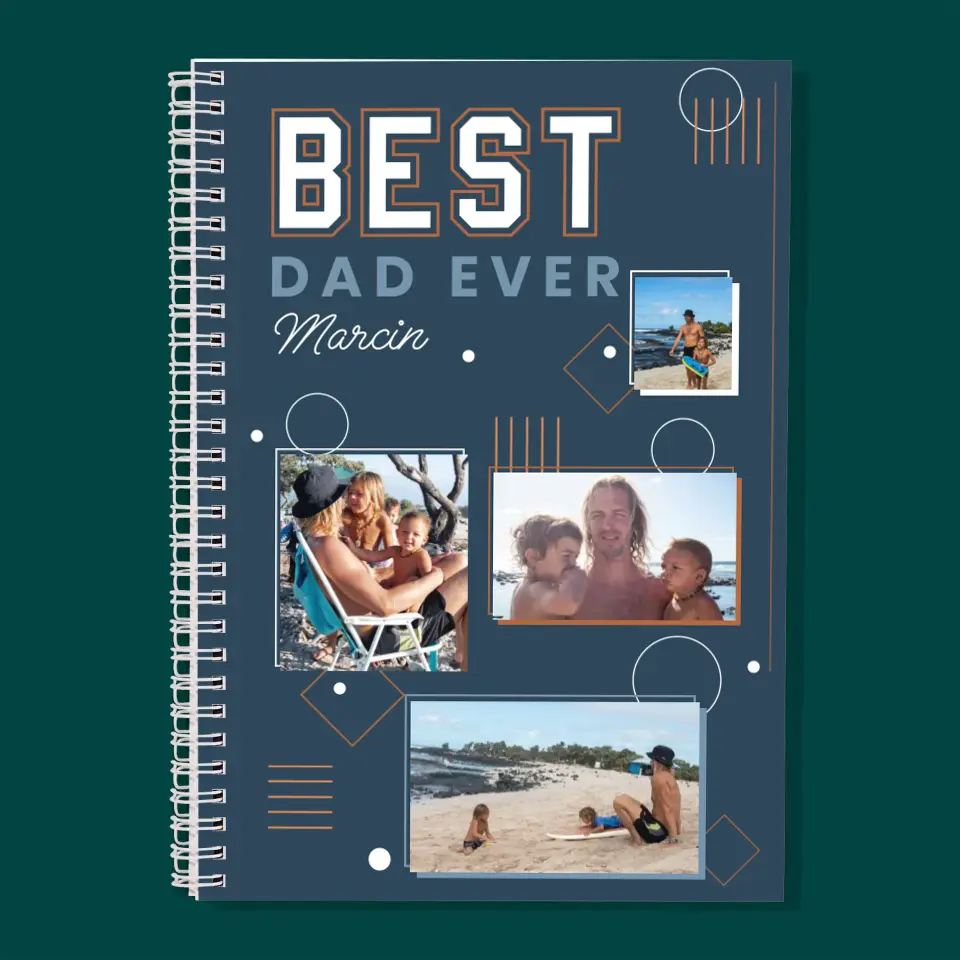 Fotokolaż: Best Dad Ever - Planer Dzienny z Nadrukiem - Image 3