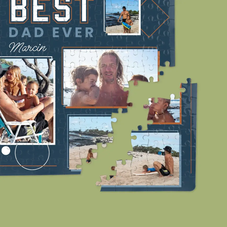 Fotokolaż: Best Dad Ever - Personalizowane Puzzle - Image 2