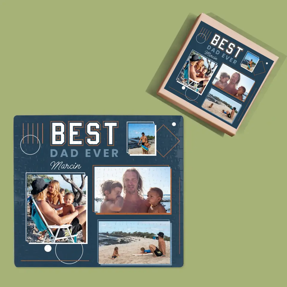 Fotokolaż: Best Dad Ever - Personalizowane Puzzle - Image 4