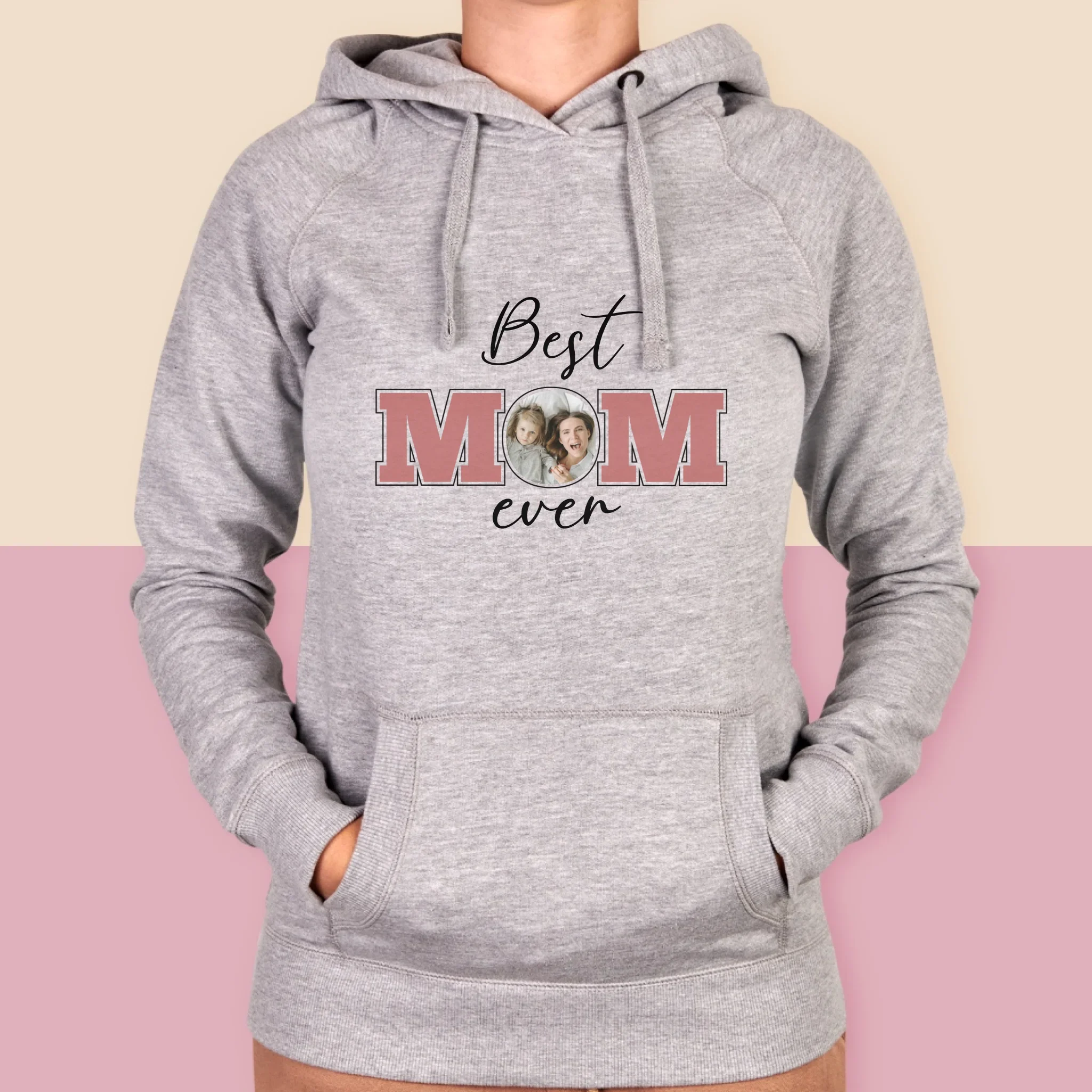 Fotokolaż: Best Mom Ever - Bluza Damska z Kapturem
