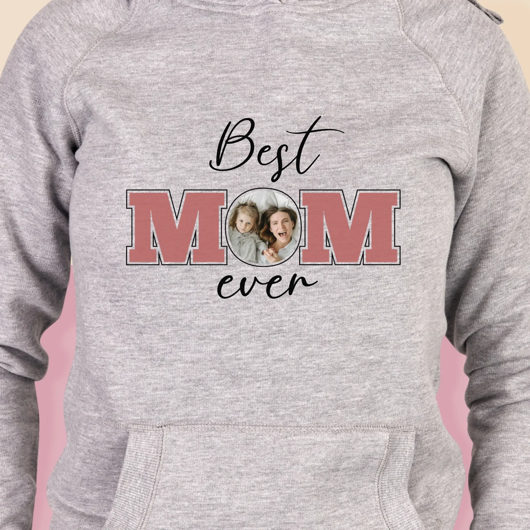 Fotokolaż: Best Mom Ever - Bluza Damska z Kapturem - Image 2