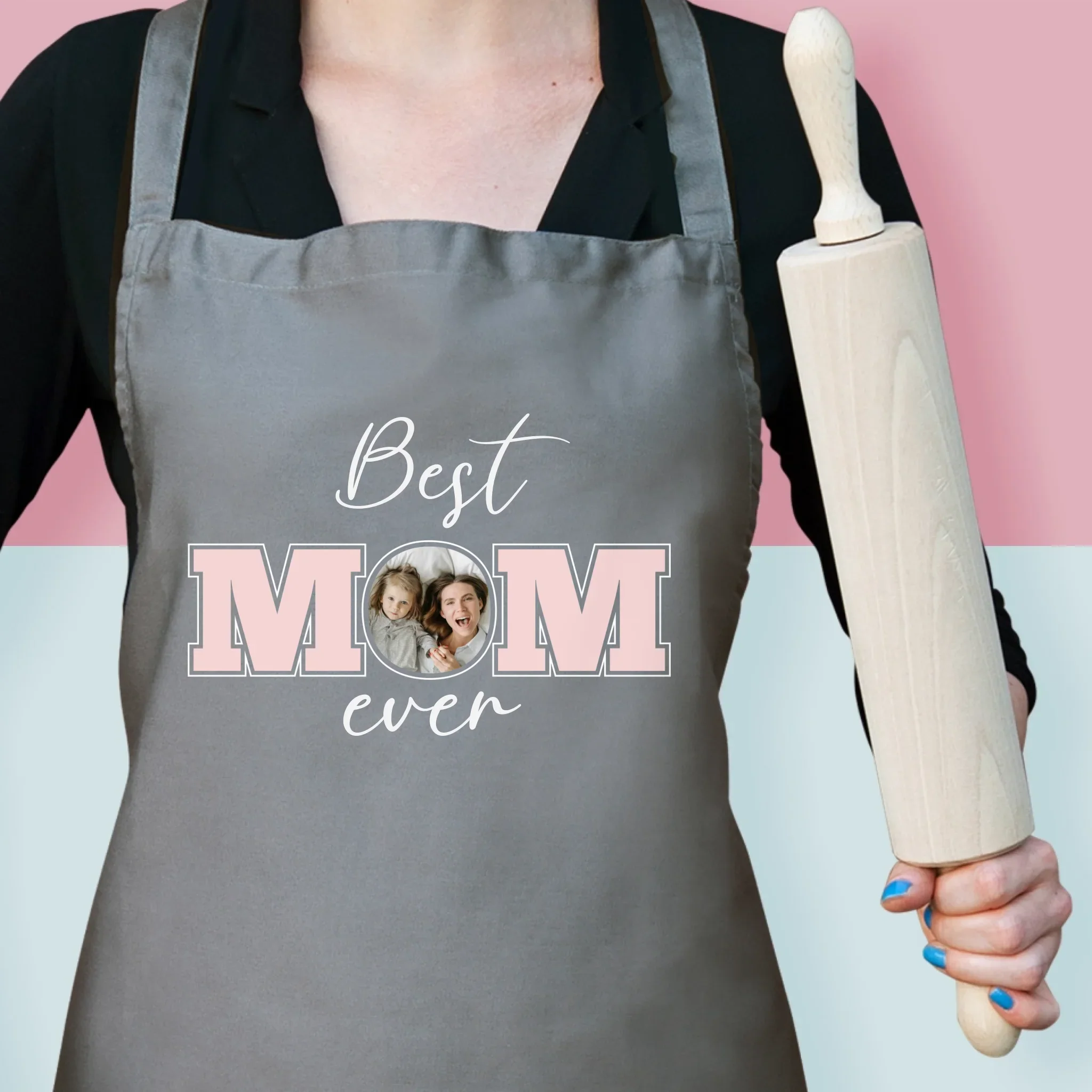 Fotokolaż: Best Mom Ever - Fartuch z Nadrukiem - Image 2