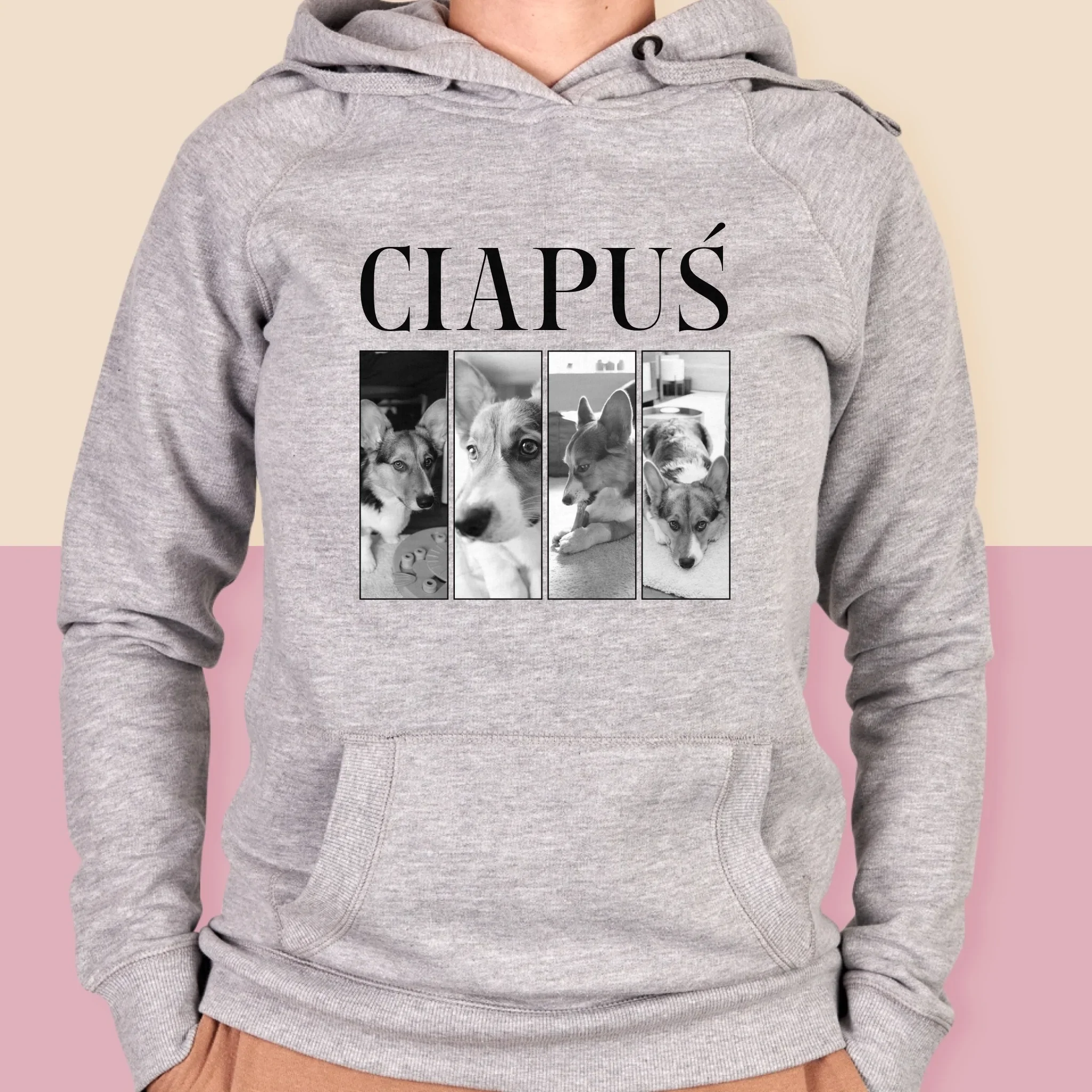 Fotokolaż: Bootleg Klasyczny z Pupilem - Bluza Damska z Kapturem - Image 4