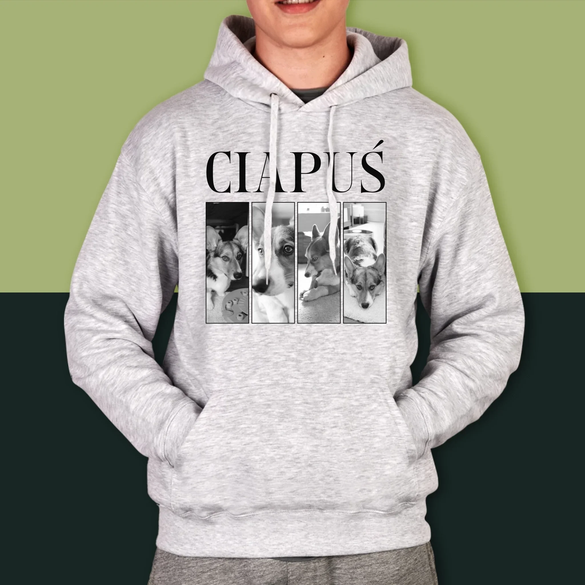 Fotokolaż: Bootleg Klasyczny z Pupilem - Bluza Męska z Kapturem - Image 5