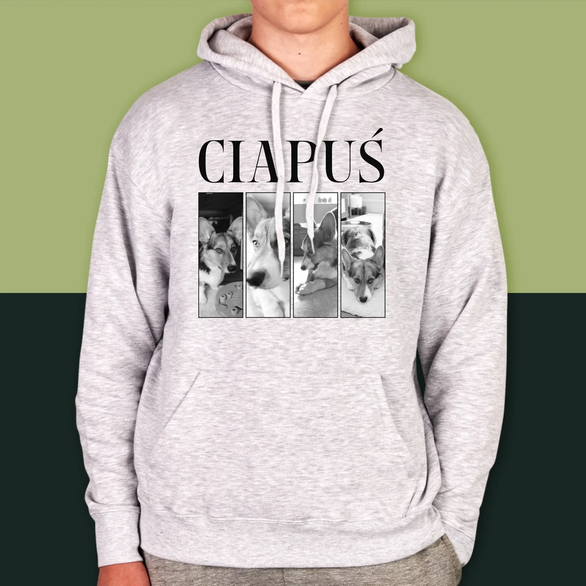 Fotokolaż: Bootleg Klasyczny z Pupilem - Bluza Męska z Kapturem - Image 8